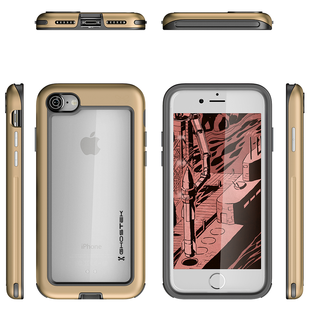 iPhone 7 Case, Ghostek®  Atomic Slim Series  for iPhone 7 Rugged Heavy Duty Case [GOLD] (Color in image: Red)