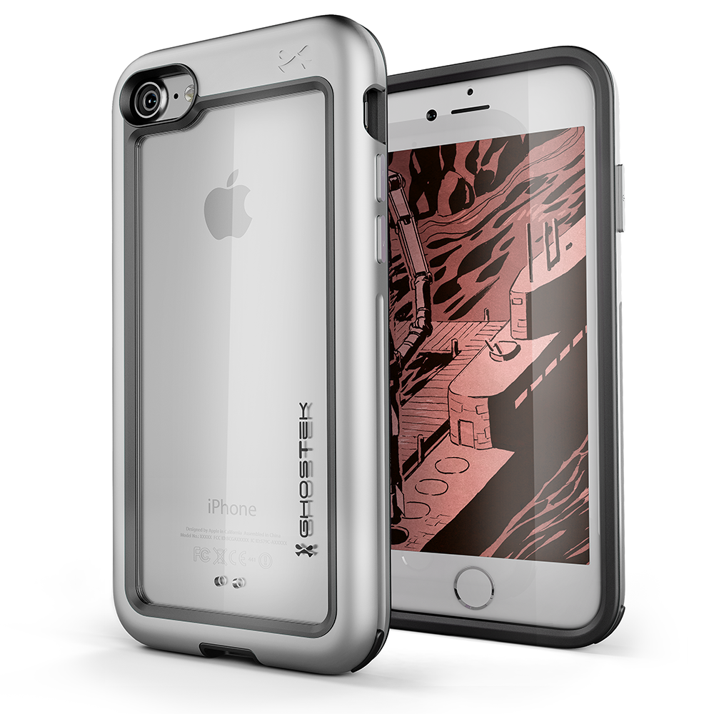 iPhone 7 Case, Ghostek®  Atomic Slim Series  for iPhone 7 Rugged Heavy Duty Case [SILVER] (Color in image: Silver)