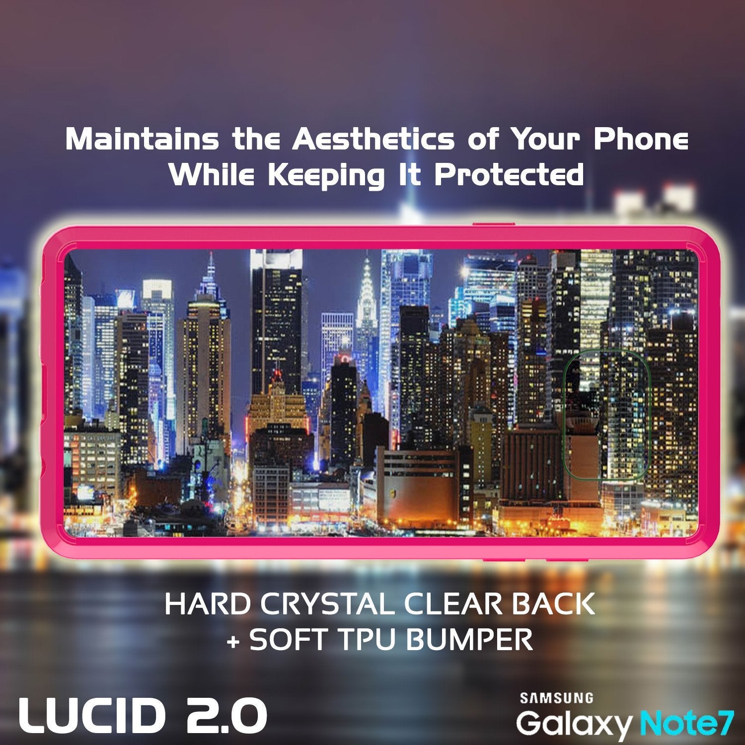 Note 7 Case Punkcase® LUCID 2.0 Pink Series w/ PUNK SHIELD Screen Protector | Ultra Fit (Color in image: teal)