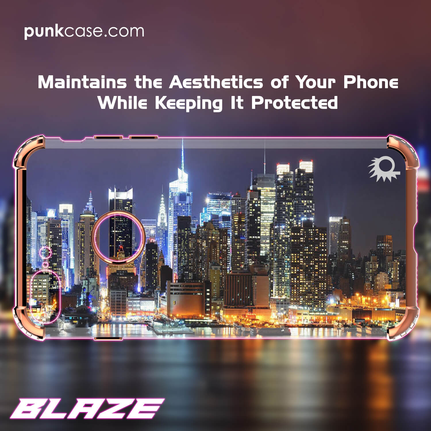 Capa iPhone 7 PLUS, Punkcase [SÉRIE BLAZE] Cobertura Protetora com Protetor de Tela PunkShield [À Prova de Choque] [Ajuste Slim] para Apple iPhone 7 PLUS [RoseGold]