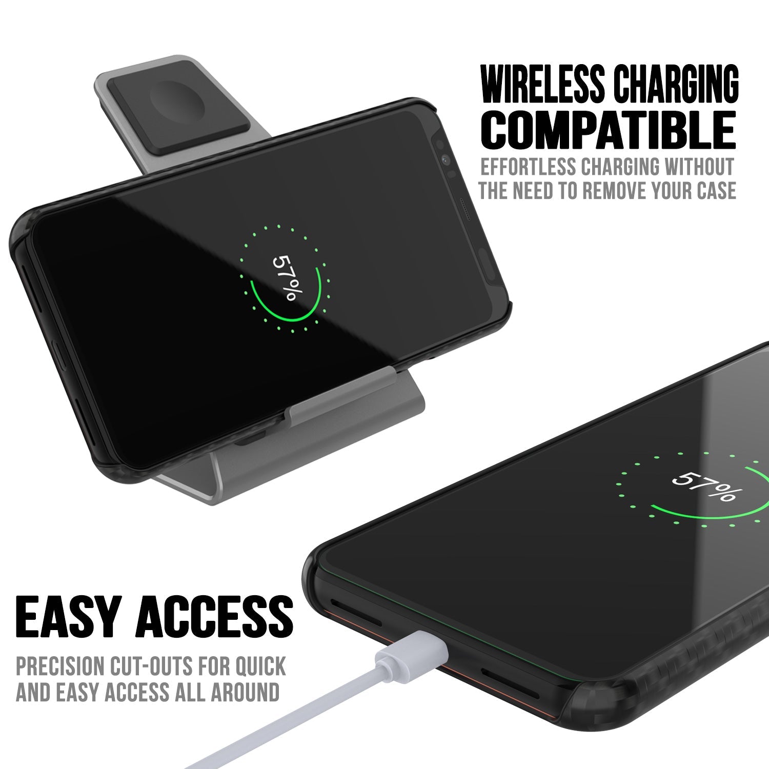 Capa de Couro ultrafina e resistente CarbonShield para Google Pixel 4