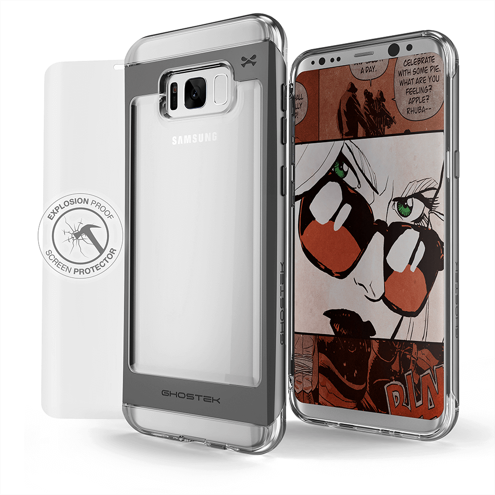 Capa Galaxy S8, Ghostek® Cloak 2.0 preta com protetor de tela à prova de explosão | Moldura de alumínio