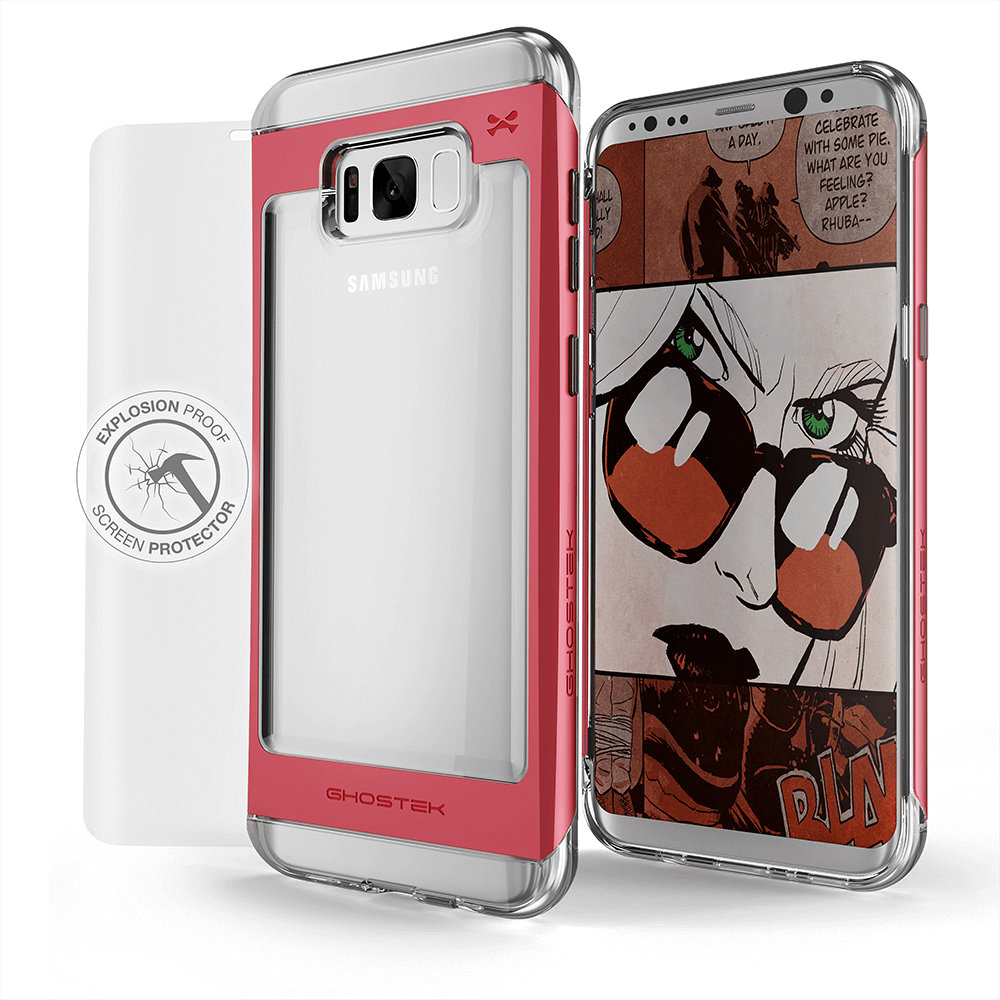 Capa Galaxy S8, Ghostek® Série Vermelha 2.0 com Protetor de Tela à Prova de Explosão | Estrutura de Alumínio.