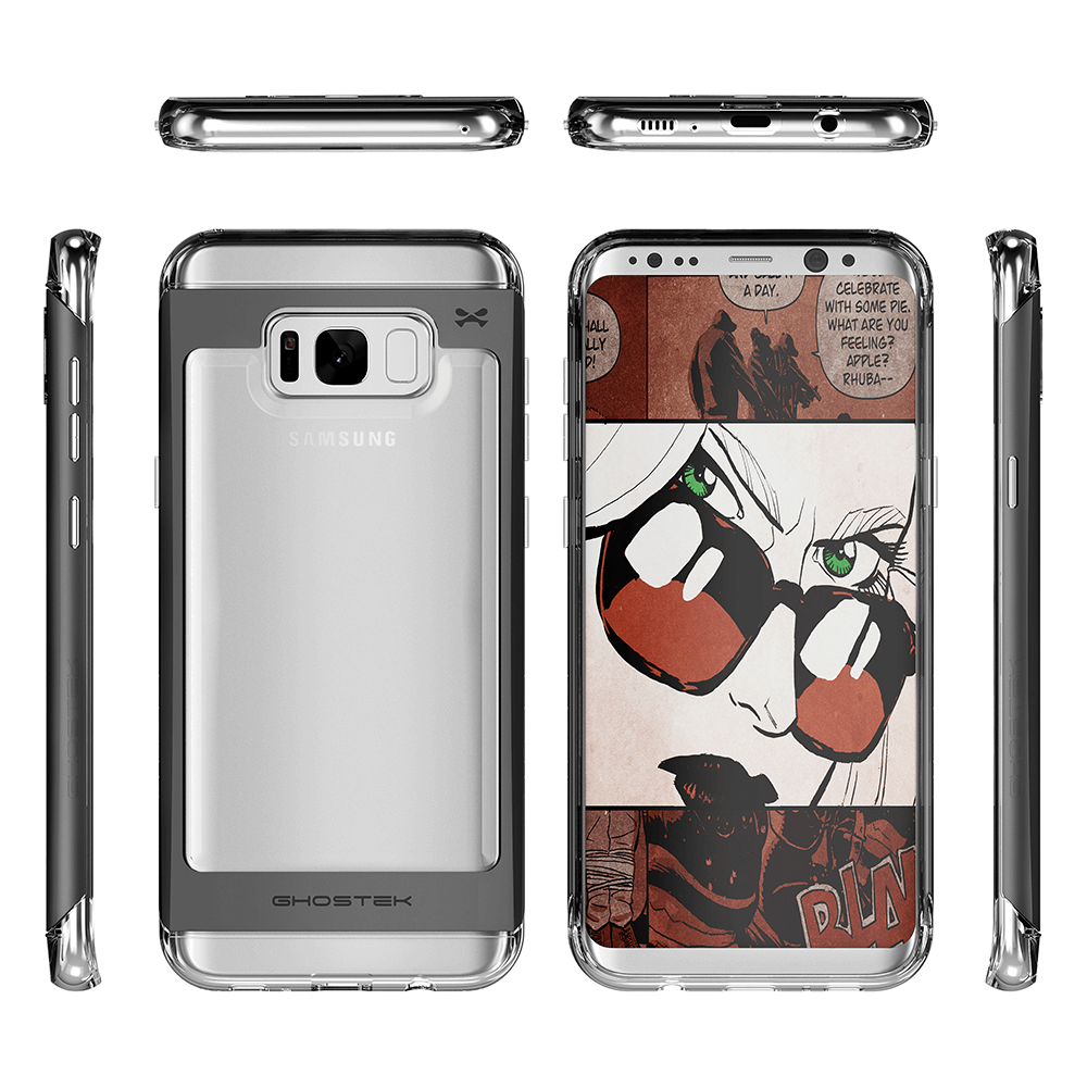 Galaxy S8 Case, Ghostek® Cloak 2.0 Black w/ ExplosionProof Screen Protector | Aluminum Frame (Color in image: Silver)