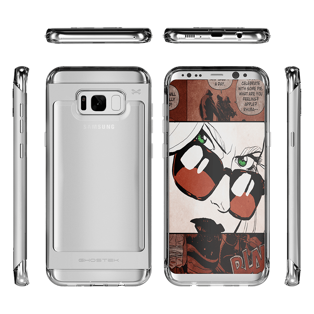 Galaxy S8 Plus Case, Ghostek® 2.0 Silver Series w/ Explosion-Proof Screen Protector | Aluminum Frame (Color in image: Red)
