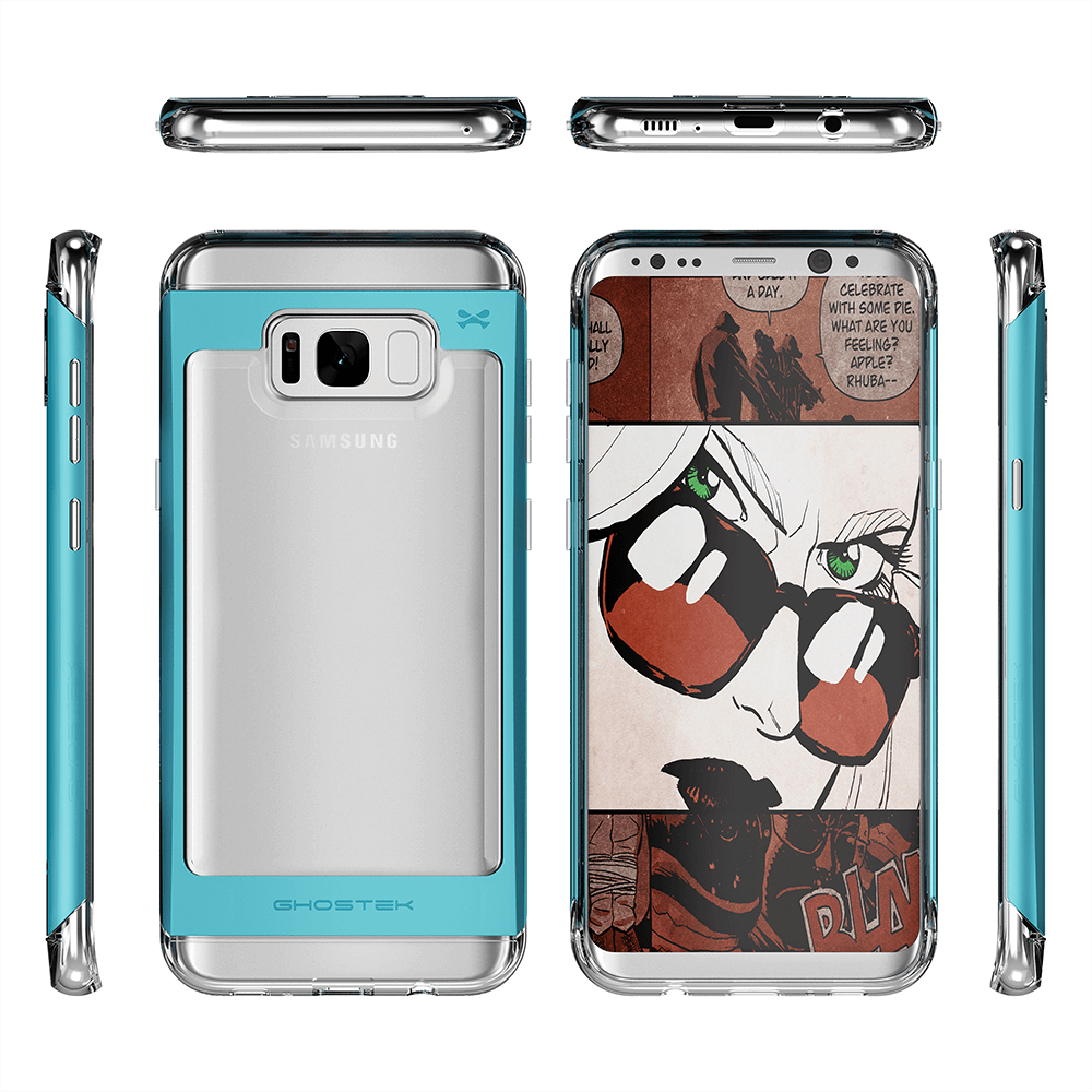 Galaxy S8 Case, Ghostek® 2.0 Teal Series w/ Explosion-Proof Screen Protector | Aluminum Frame (Color in image: Red)