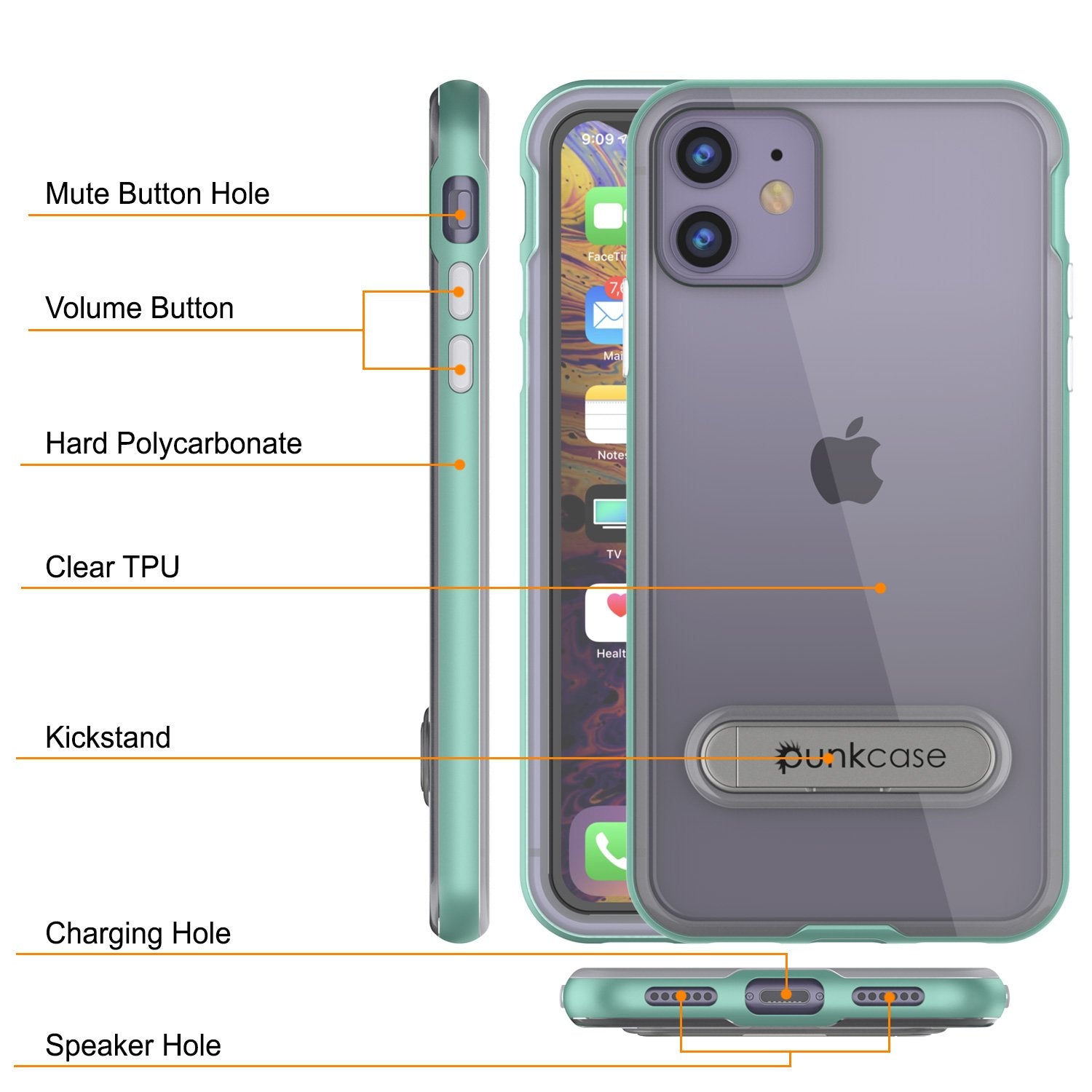 iPhone 11 Case, PUNKcase [LUCID 3.0 Series] [Slim Fit] Armor Cover w/ Integrated Screen Protector [Teal] (Color in image: Blue)
