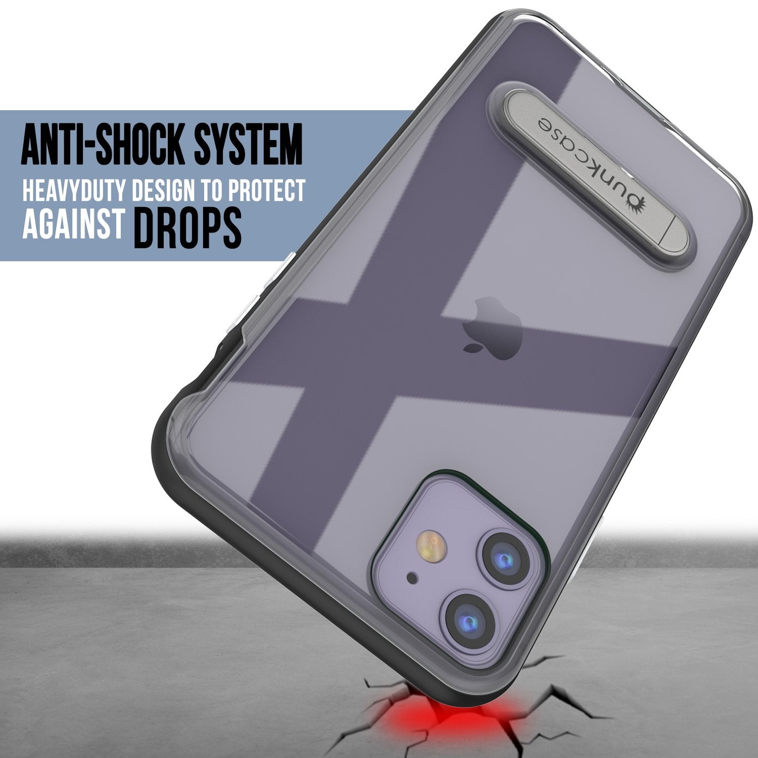 iPhone 11 Case, PUNKcase [LUCID 3.0 Series] [Slim Fit] Armor Cover w/ Integrated Screen Protector [Black] (Color in image: Grey)