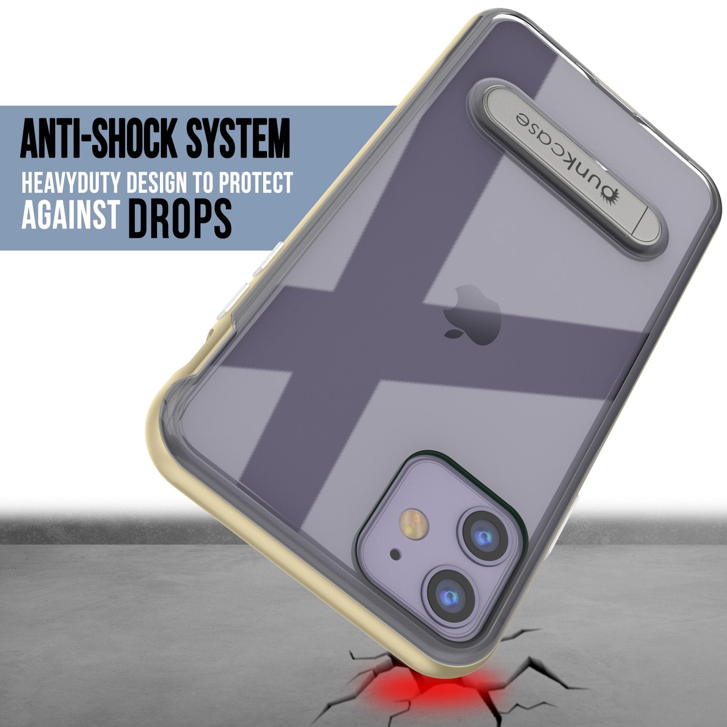 iPhone 11 Case, PUNKcase [LUCID 3.0 Series] [Slim Fit] Armor Cover w/ Integrated Screen Protector [Gold] (Color in image: Grey)