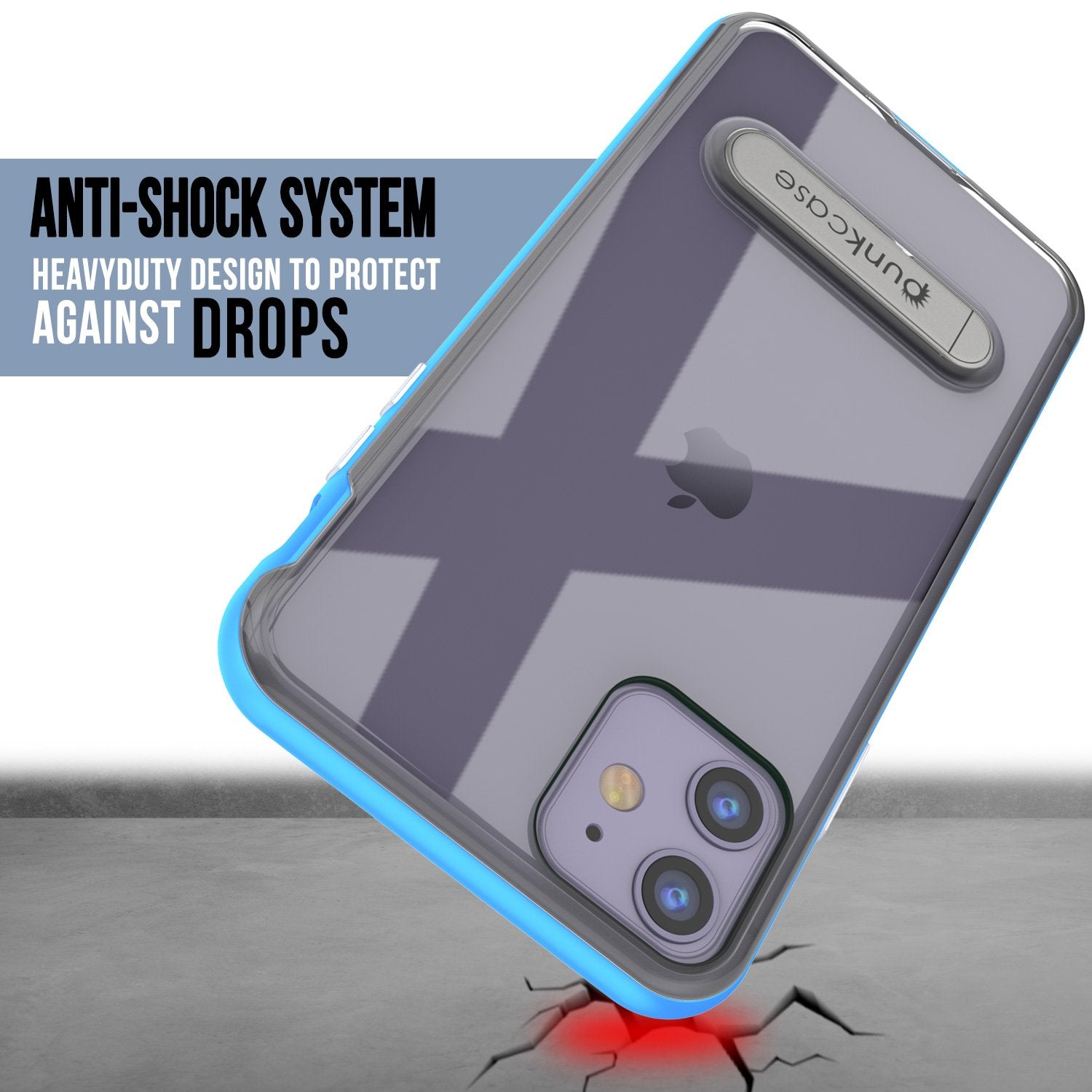 iPhone 11 Case, PUNKcase [LUCID 3.0 Series] [Slim Fit] Armor Cover w/ Integrated Screen Protector [Blue] (Color in image: Grey)