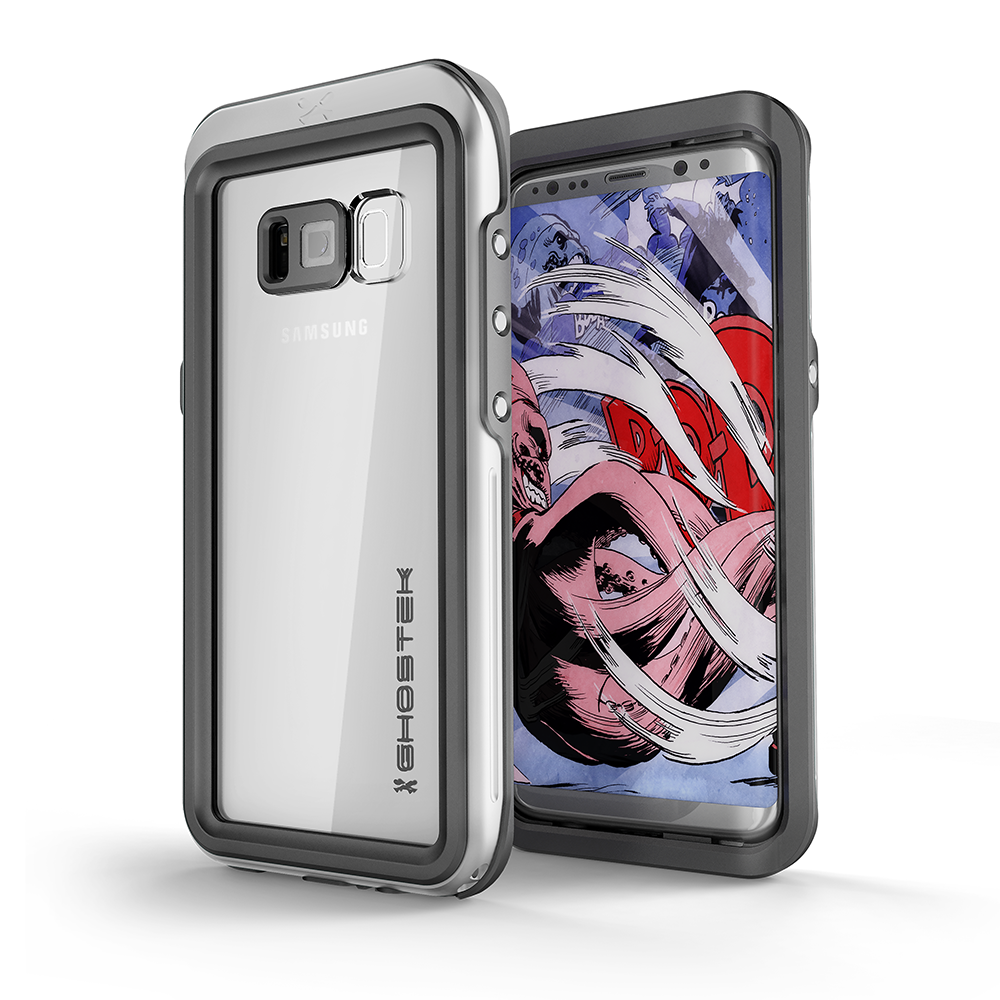 Capa à Prova d'Água para Galaxy S8, Ghostek Atomic 3 Series | Subaquática | À Prova de Choque | À Prova de Sujeira | À Prova de Neve | Moldura em Alumínio | Ajuste Ultra | (Prata)