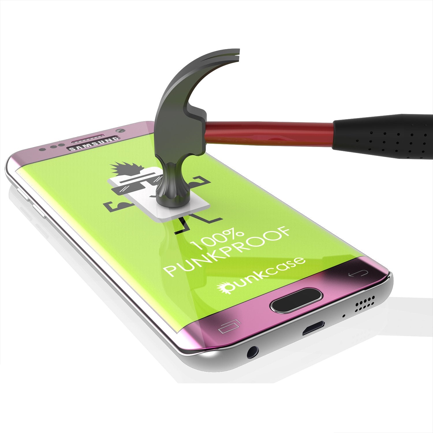 Protetor de Tela de Vidro Temperado Rosa para Galaxy S6 Edge, PUNKSHIELD \ Vidro de 0,33mm de Espessura 9H