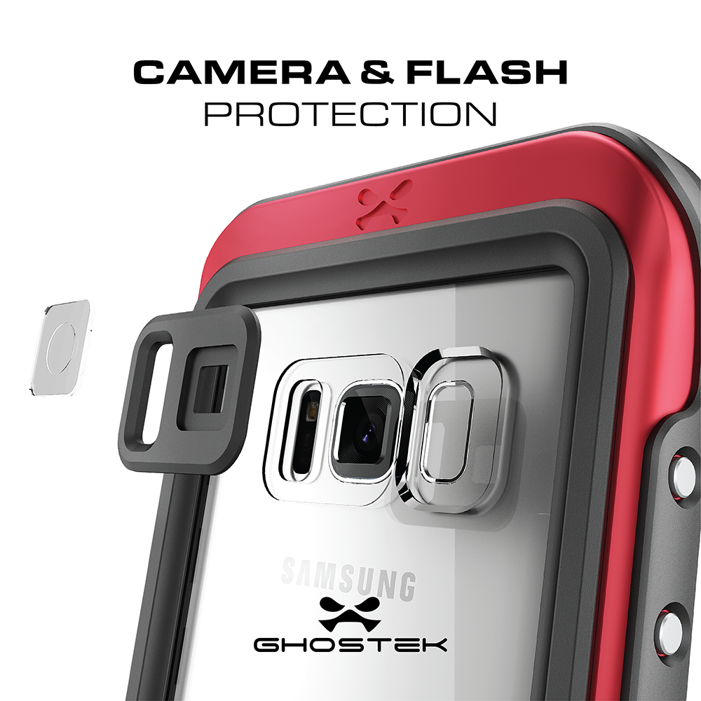 Galaxy S8 Plus Waterproof Case, Ghostek Atomic 3 Series| Underwater | Shockproof | Dirt-proof | Snow-proof | Aluminum Frame | Ultra Fit | (Teal) (Color in image: Pink)