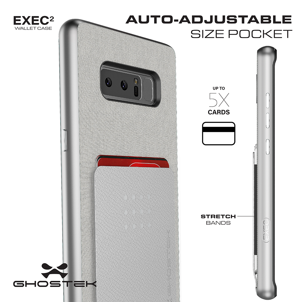 Galaxy Note 8 Case, Ghostek Exec 2 Slim Hybrid Impact Wallet Case for Samsung Galaxy Note 8 Armor | Pink (Color in image: Brown)