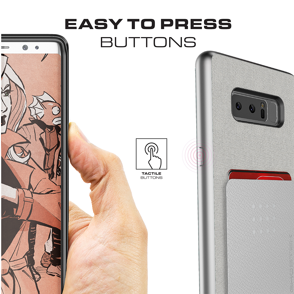 Galaxy Note 8 Case, Ghostek Exec 2 Slim Hybrid Impact Wallet Case for Samsung Galaxy Note 8 Armor | Pink 