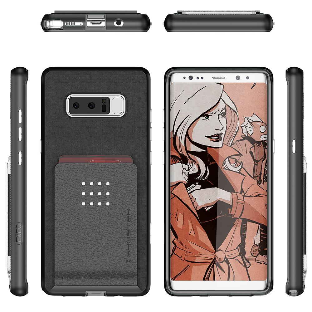 Galaxy Note 8 Case , Ghostek Exec 2 Series for Galaxy Note 8 Protective Wallet Case [BLACK]