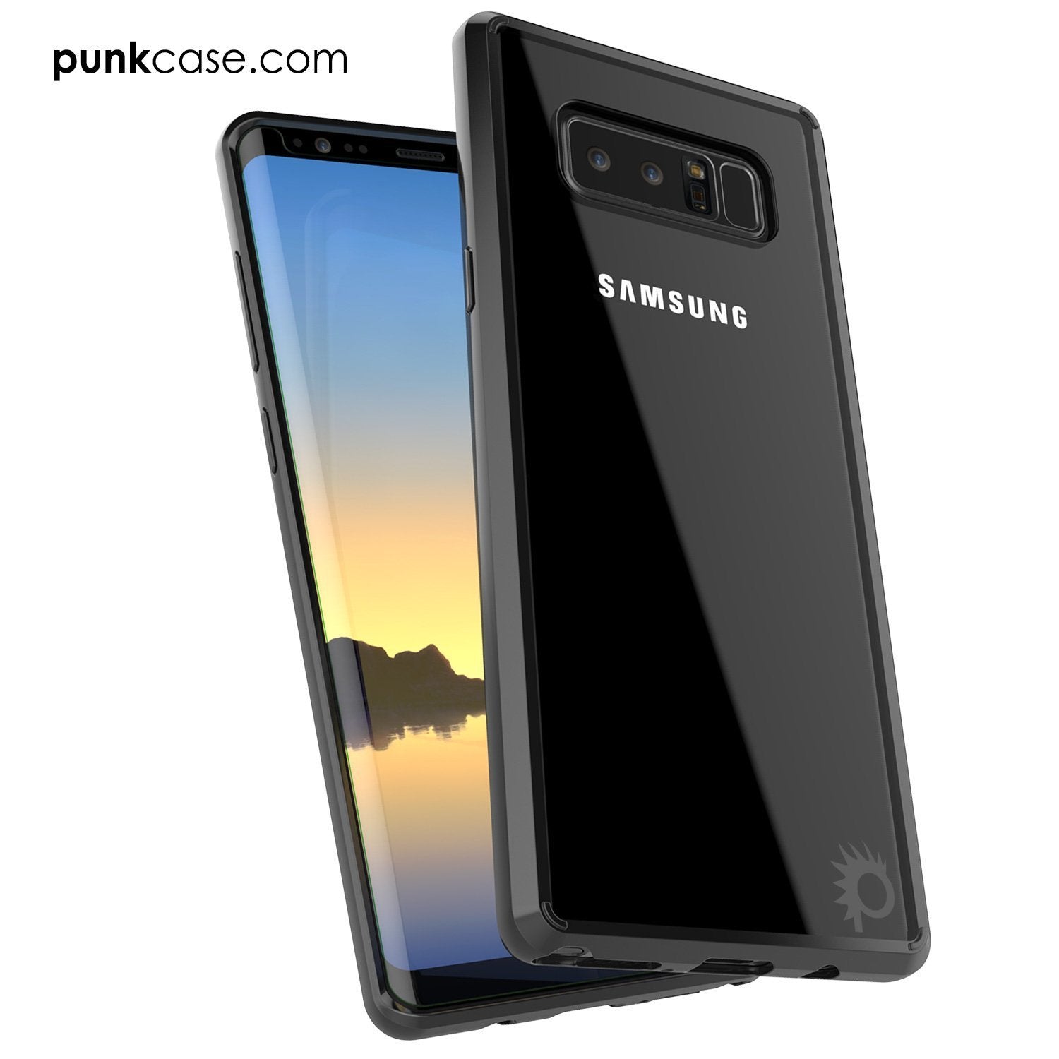 Capa para Galaxy Note 8, PUNKcase [Série LUCID 2.0] [Ajuste Fino] [Costas Transparentes] Capa Blindada com Sistema Anti-Choque Integrado e Protetor de Tela [Preto]