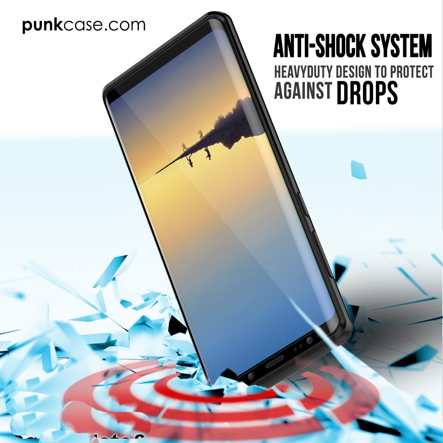 Capa para Galaxy Note 8, PUNKcase [Série LUCID 2.0] [Ajuste Fino] [Costas Transparentes] Capa Blindada com Sistema Anti-Choque Integrado e Protetor de Tela [Preto]