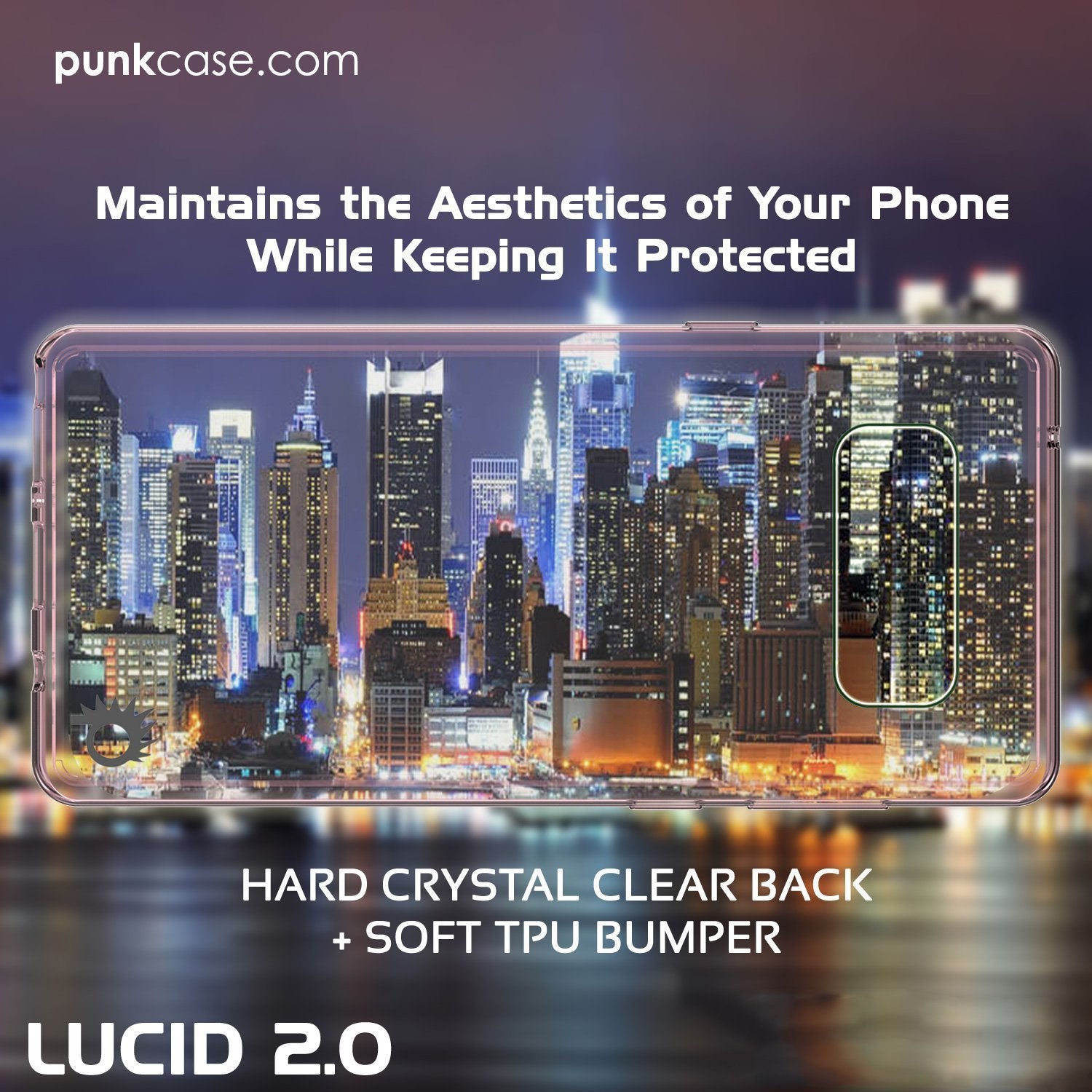 Galaxy Note 8 Case, PUNKcase [LUCID 2.0 Series] [Slim Fit] Armor Cover w/Integrated Anti-Shock System & Screen Protector [Crystal Pink] (Color in image: Pink)