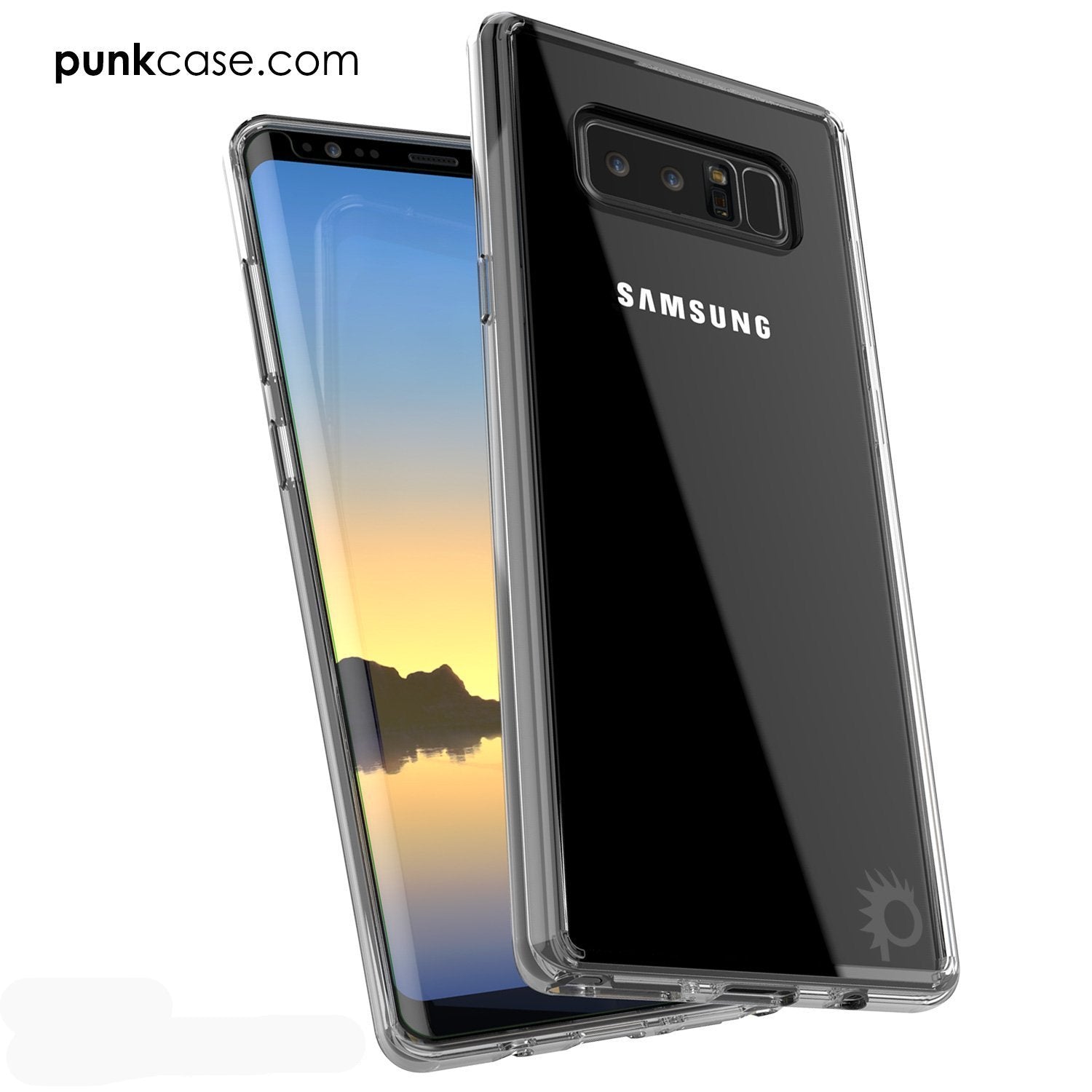 Galaxy Note 8 Case, PUNKcase [LUCID 2.0 Series] [Slim Fit] Armor Cover w/Integrated Anti-Shock System & Screen Protector [Crystal Black] (Color in image: Pink)