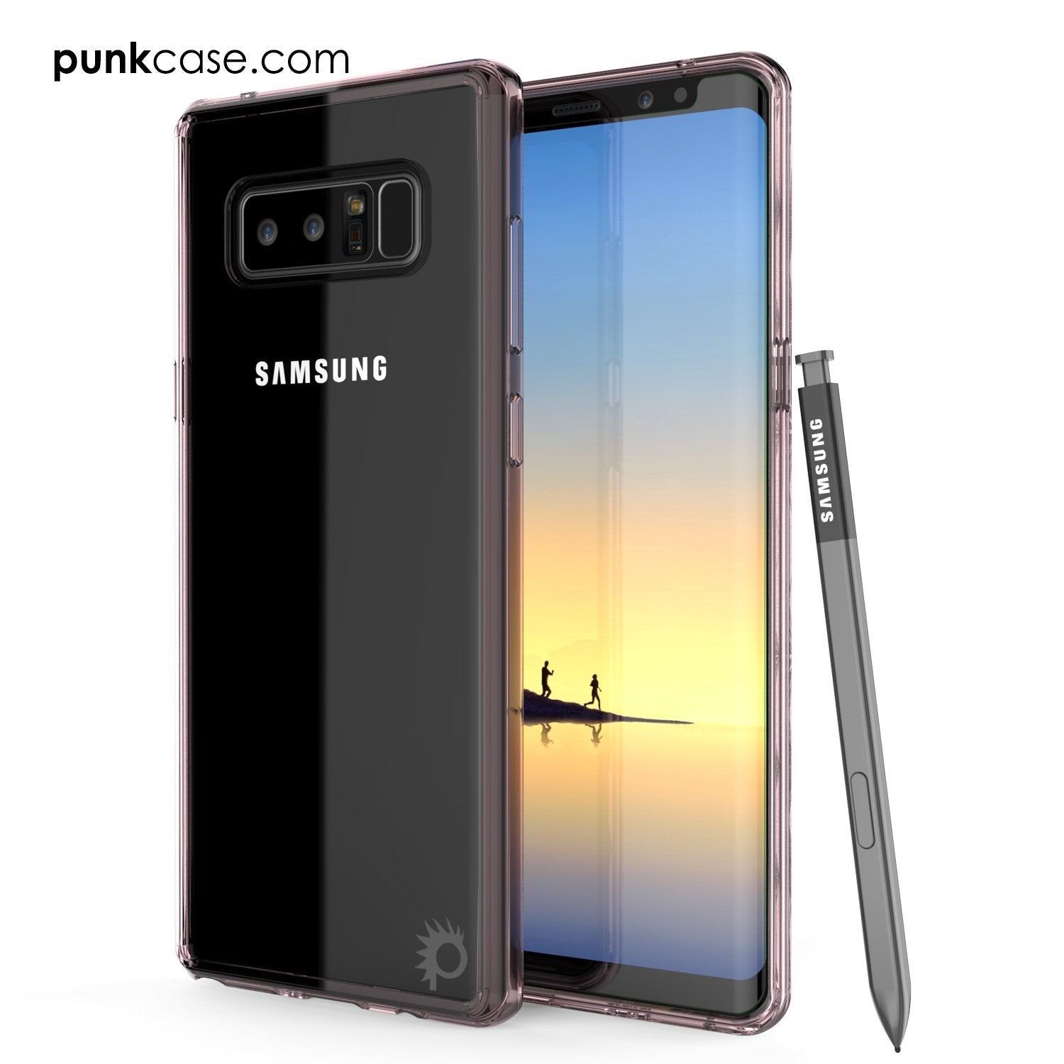Capa Galaxy Note 8, PUNKcase [Série LUCID 2.0] [Ajuste Slim] Capa de Armadura com Sistema Anti-choque Integrado e Protetor de Tela [Rosa Cristal]