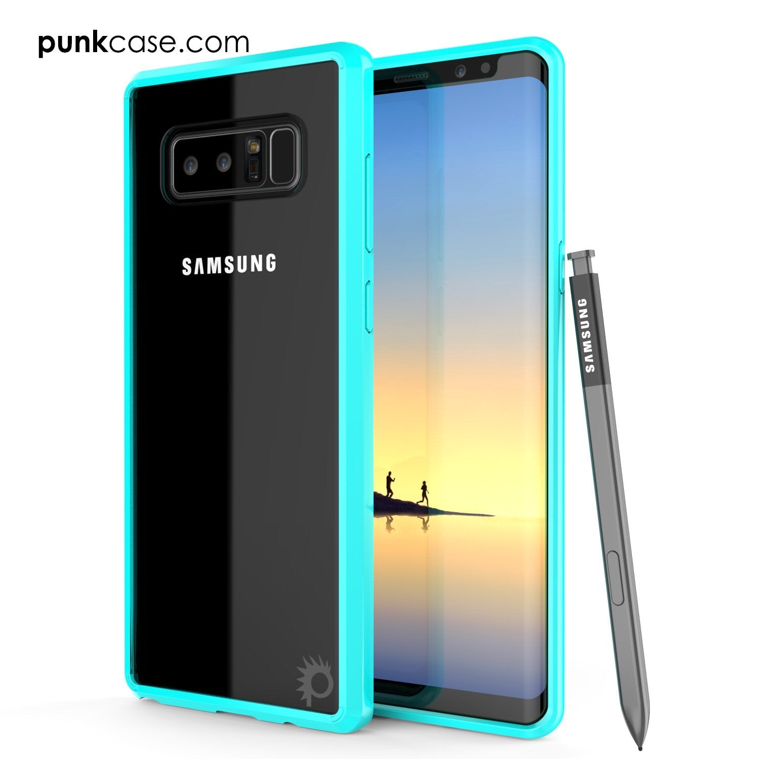 Capa Galaxy Note 8, PUNKcase [Série LUCID 2.0] [Ajuste Slim] Capa de Armadura com Sistema Anti-choque Integrado e Protetor de Tela [Azul-petróleo]
