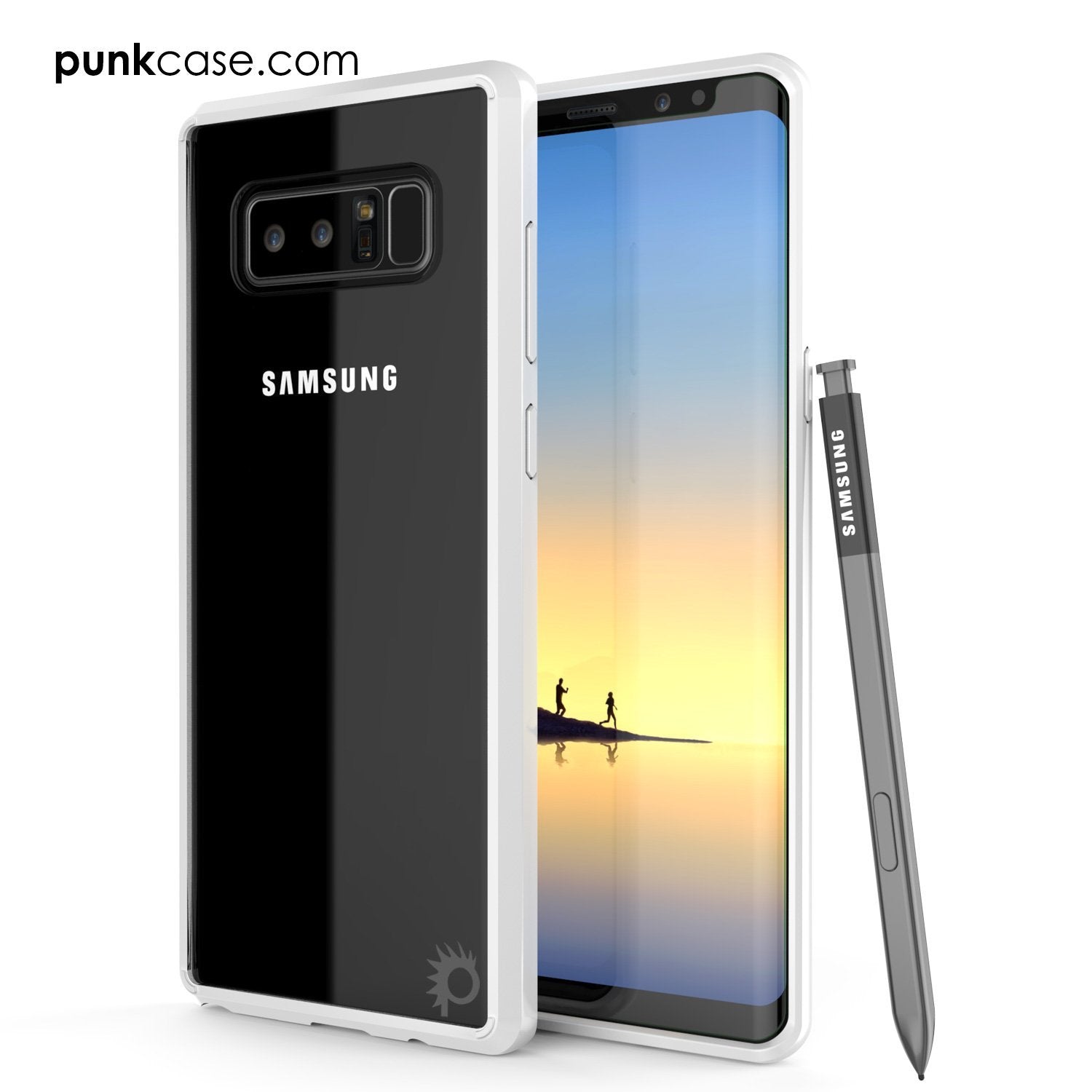 Capa Galaxy Note 8, PUNKcase [Série LUCID 2.0] [Ajuste Slim] Capa de Armadura com Sistema Integrado Anti-Choque e Protetor de Tela [Branco]