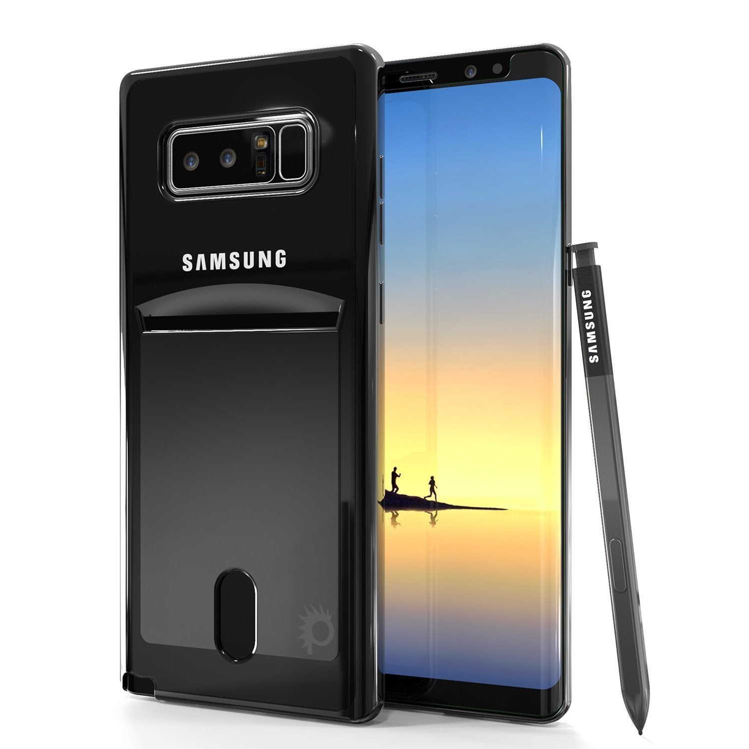 Capa Galaxy Note 8, Série PUNKCASE® LUCID Black | Slot para Cartão | Protetor de Tela SHIELD | Ajuste Ultra