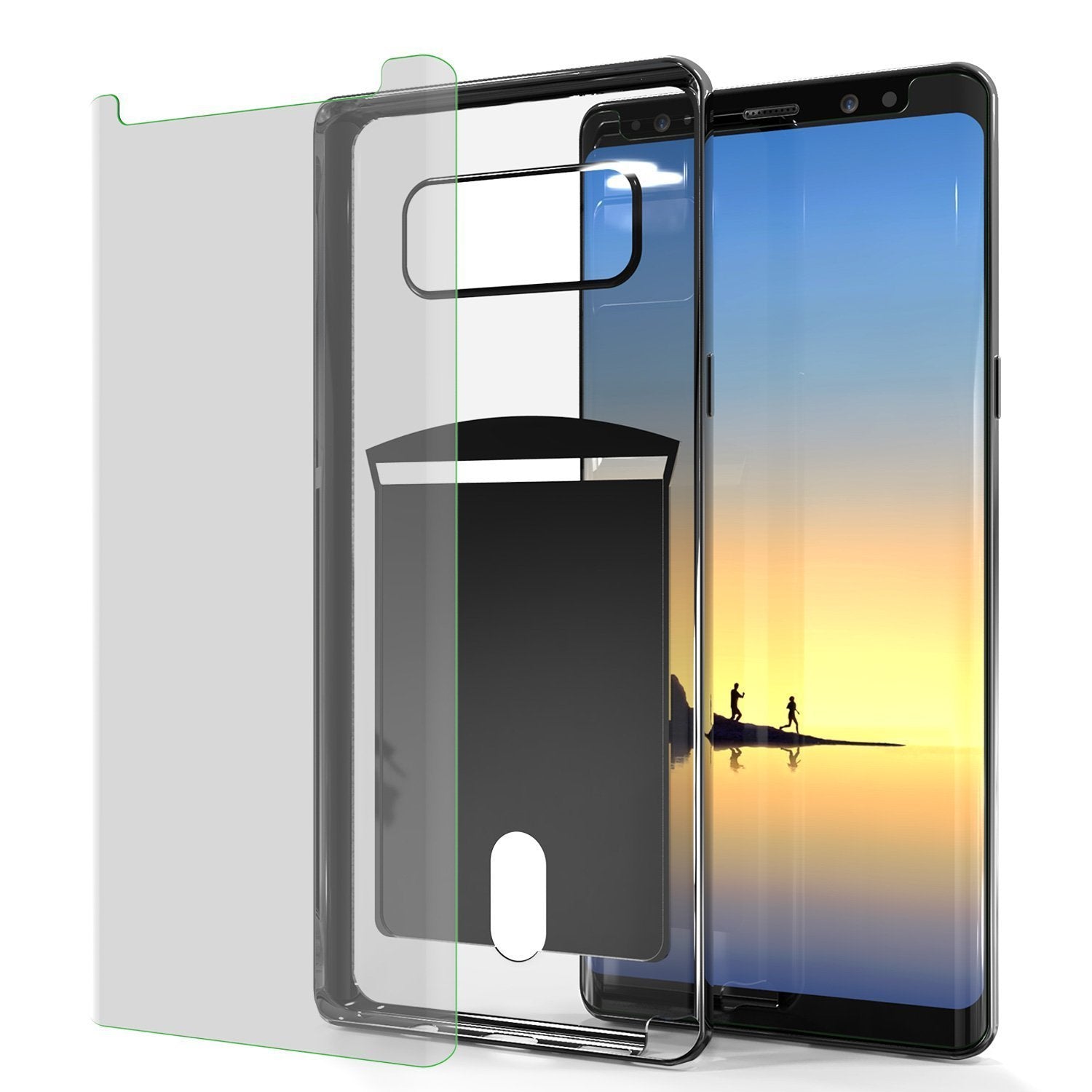 Galaxy Note 8 Case, PUNKCASE® LUCID Black Series | Card Slot | SHIELD Screen Protector | Ultra fit (Color in image: Rose)