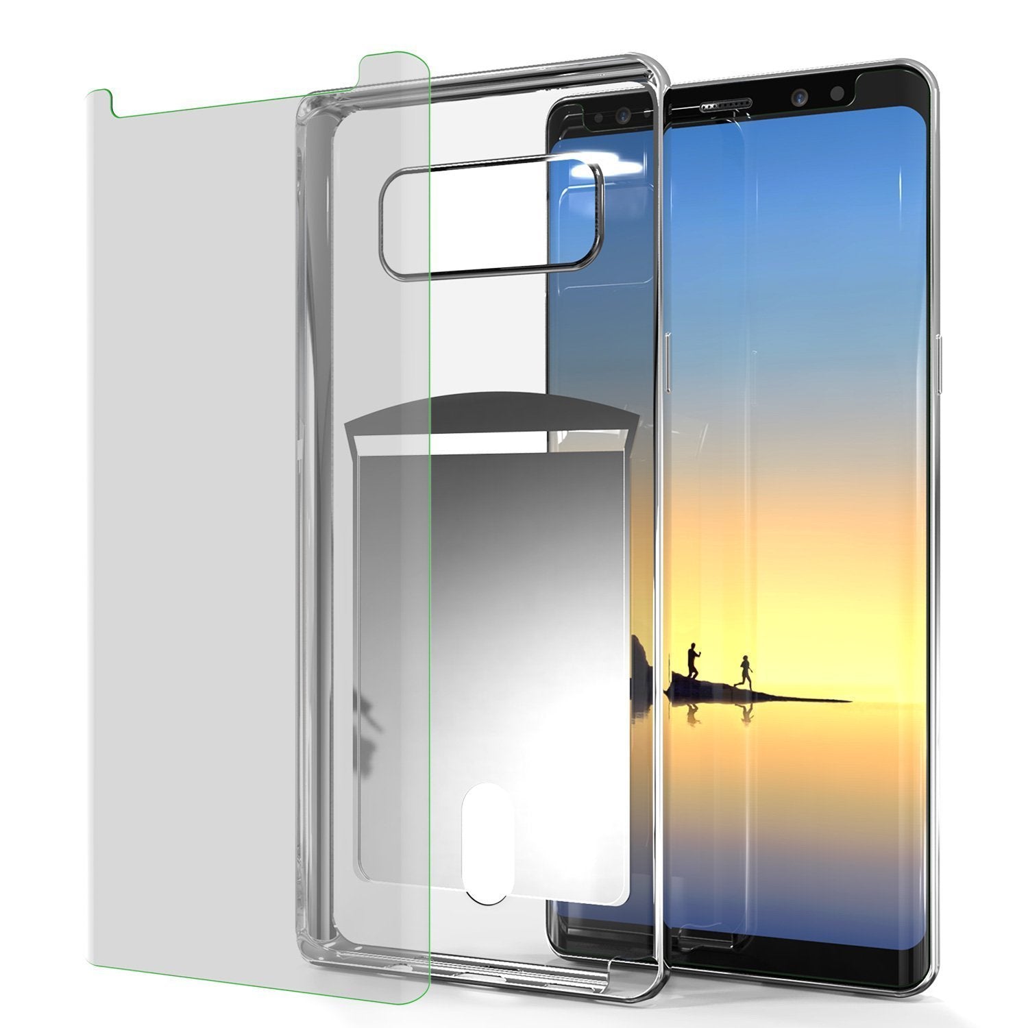 Galaxy Note 8 Case, PUNKCASE® LUCID Silver Series | Card Slot | SHIELD Screen Protector | Ultra fit (Color in image: Black)