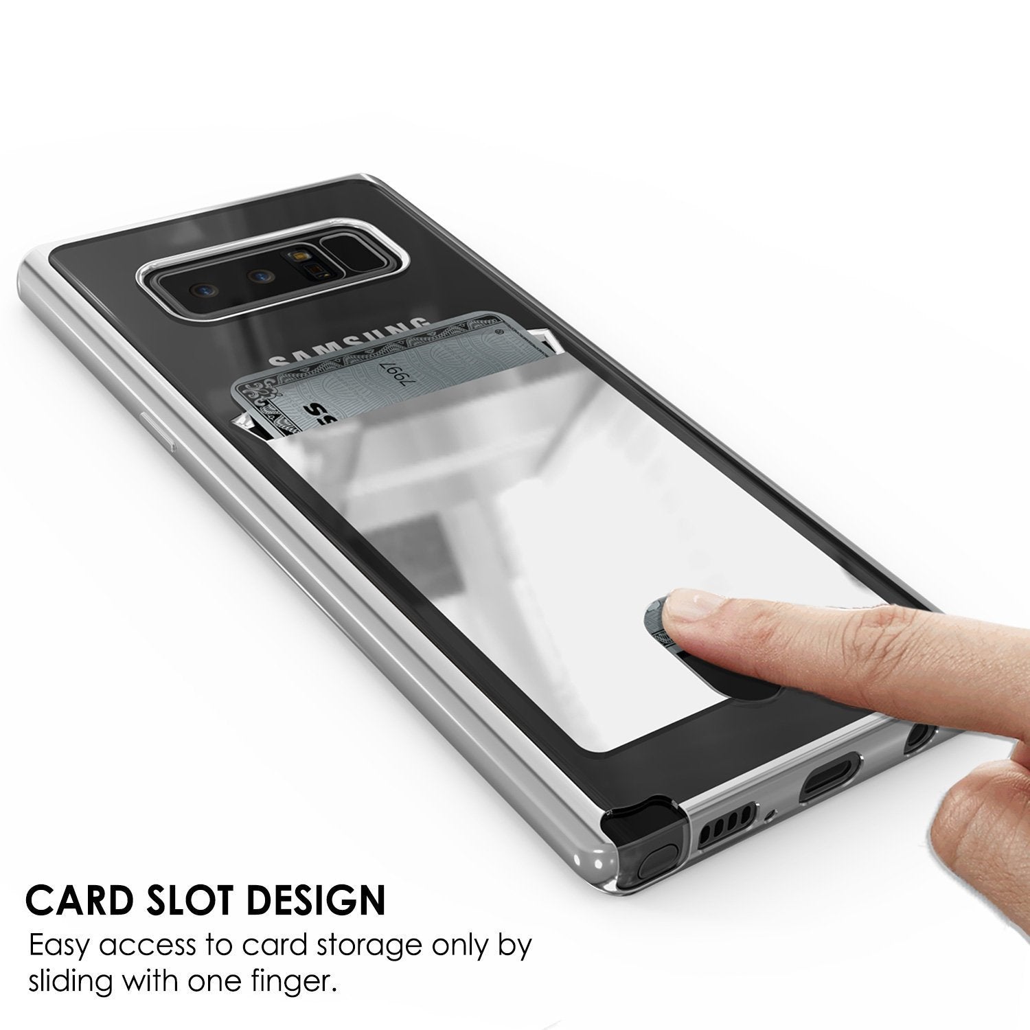 Galaxy Note 8 Case, PUNKCASE® LUCID Silver Series | Card Slot | SHIELD Screen Protector | Ultra fit (Color in image: Rose)