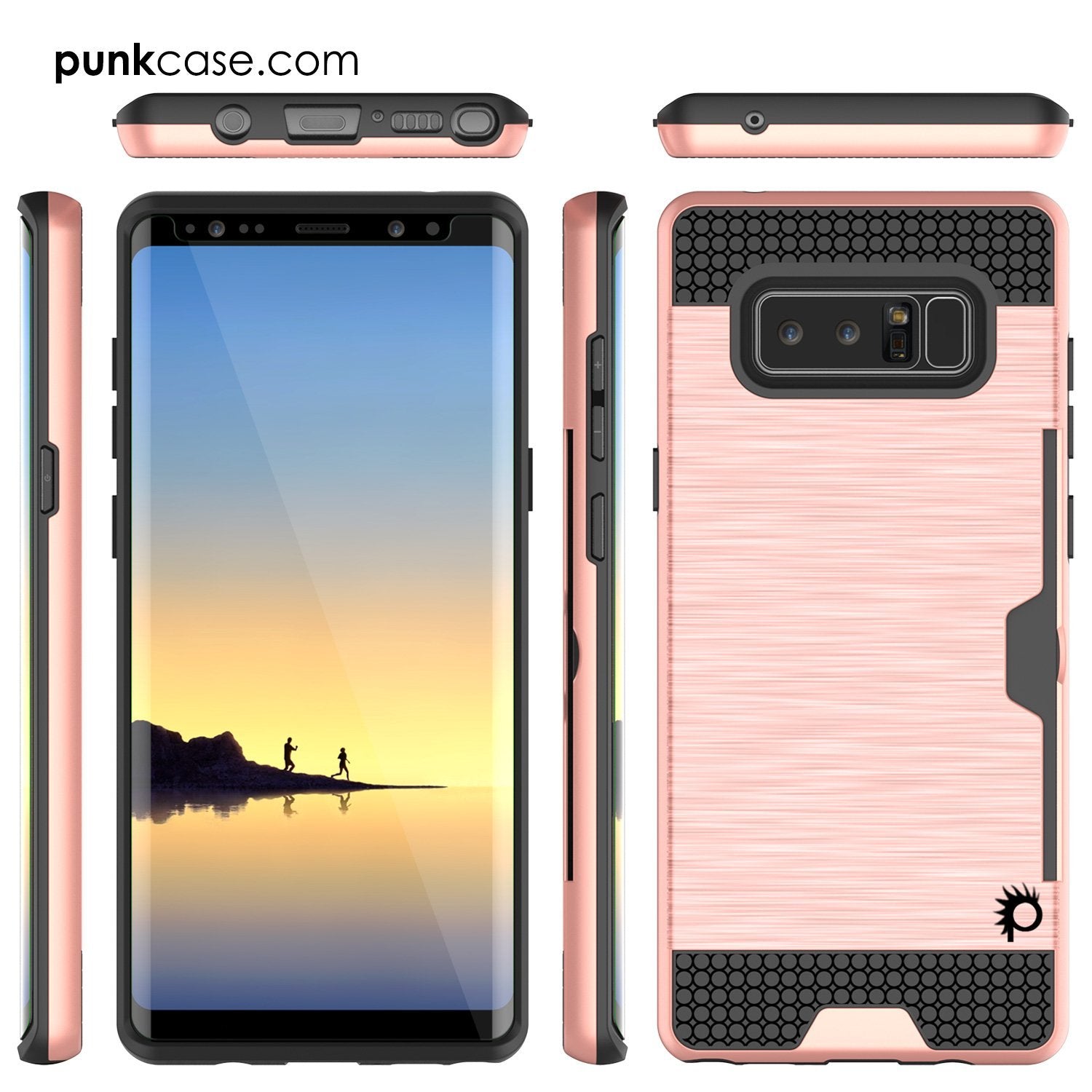 Capa Galaxy Note 8, PUNKcase [SLOT Series] Ajuste Slim Samsung Note 8 [Rosa]