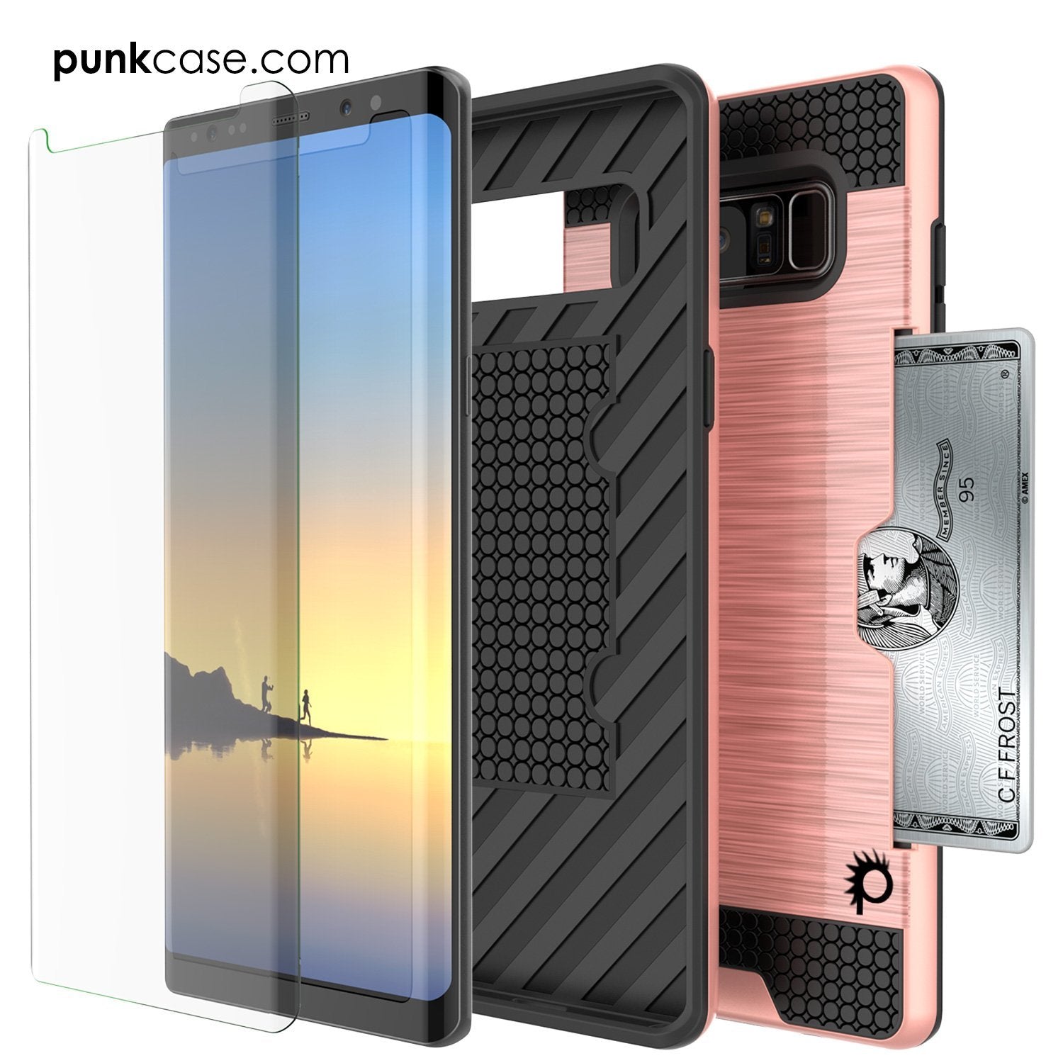 Capa Galaxy Note 8, PUNKcase [SLOT Series] Ajuste Slim Samsung Note 8 [Rosa]