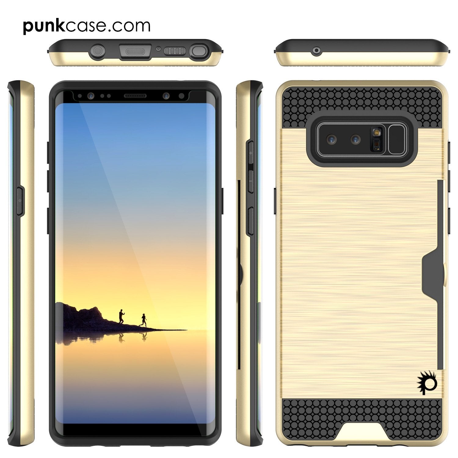 Capa Galaxy Note 8, PUNKcase [Série SLOT] Ajuste Slim Samsung Note 8 [Dourado]