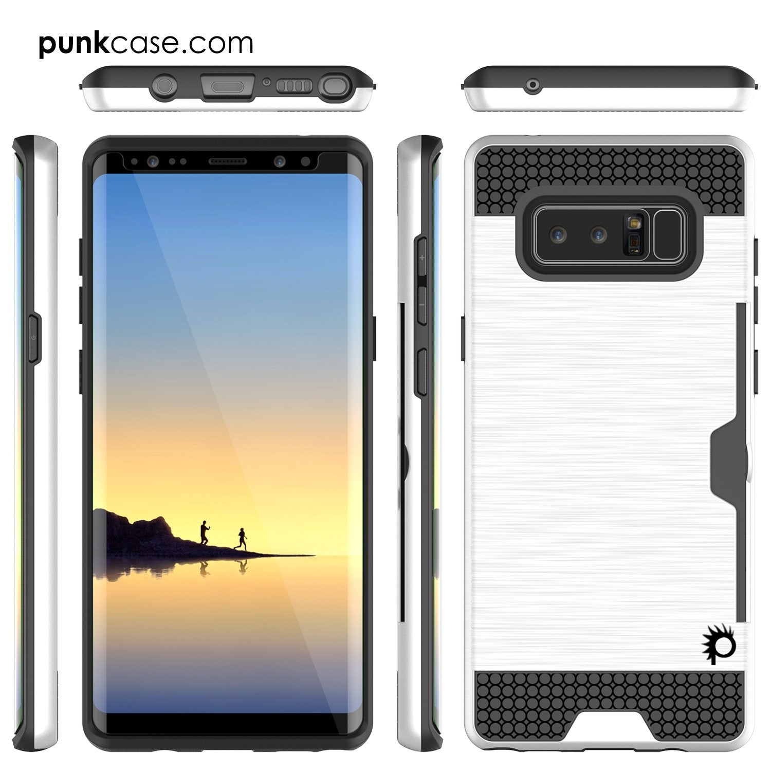 Capa para Galaxy Note 8, PUNKcase [Série SLOT] Samsung Note 8 Slim Fit [Branco]
