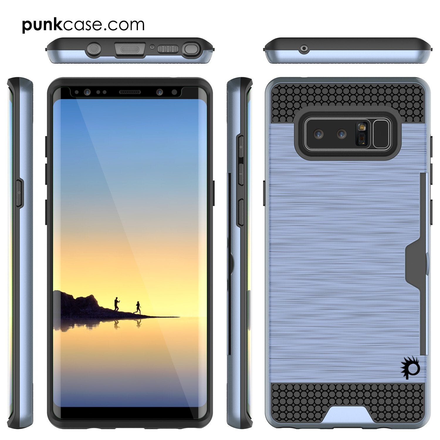 Capa Galaxy Note 8, PUNKcase [Série SLOT] Ajuste Fino Samsung Note 8 [Azul Marinho]