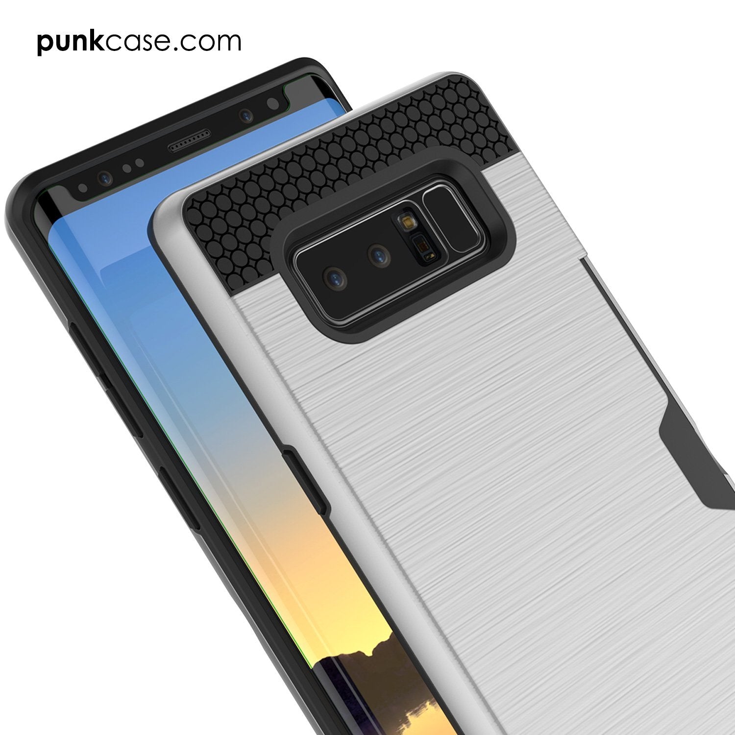 Galaxy Note 8 Case, PUNKcase [SLOT Series] Slim Fit  Samsung Note 8 [Silver] (Color in image: Grey)