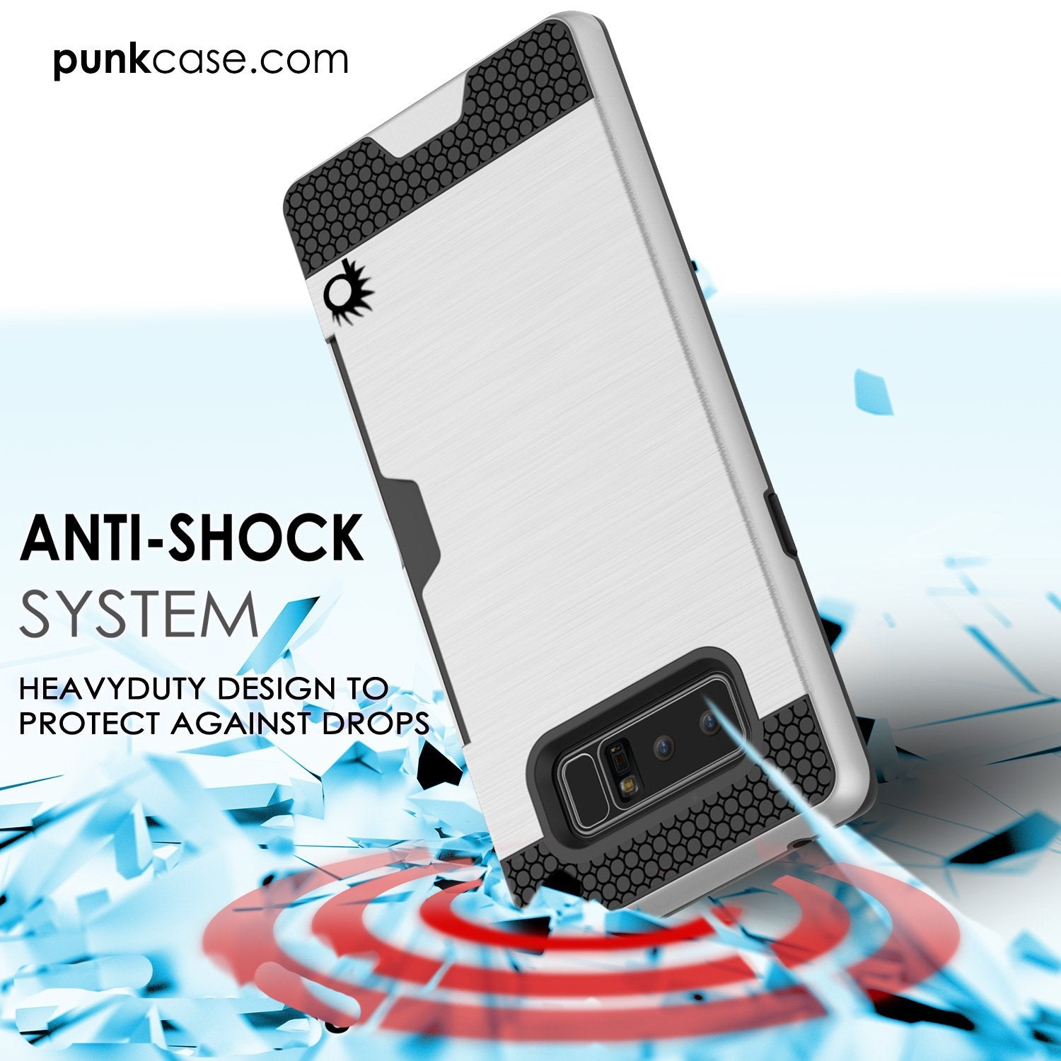 Galaxy Note 8 Case, PUNKcase [SLOT Series] Slim Fit  Samsung Note 8 [Silver] (Color in image: Navy)