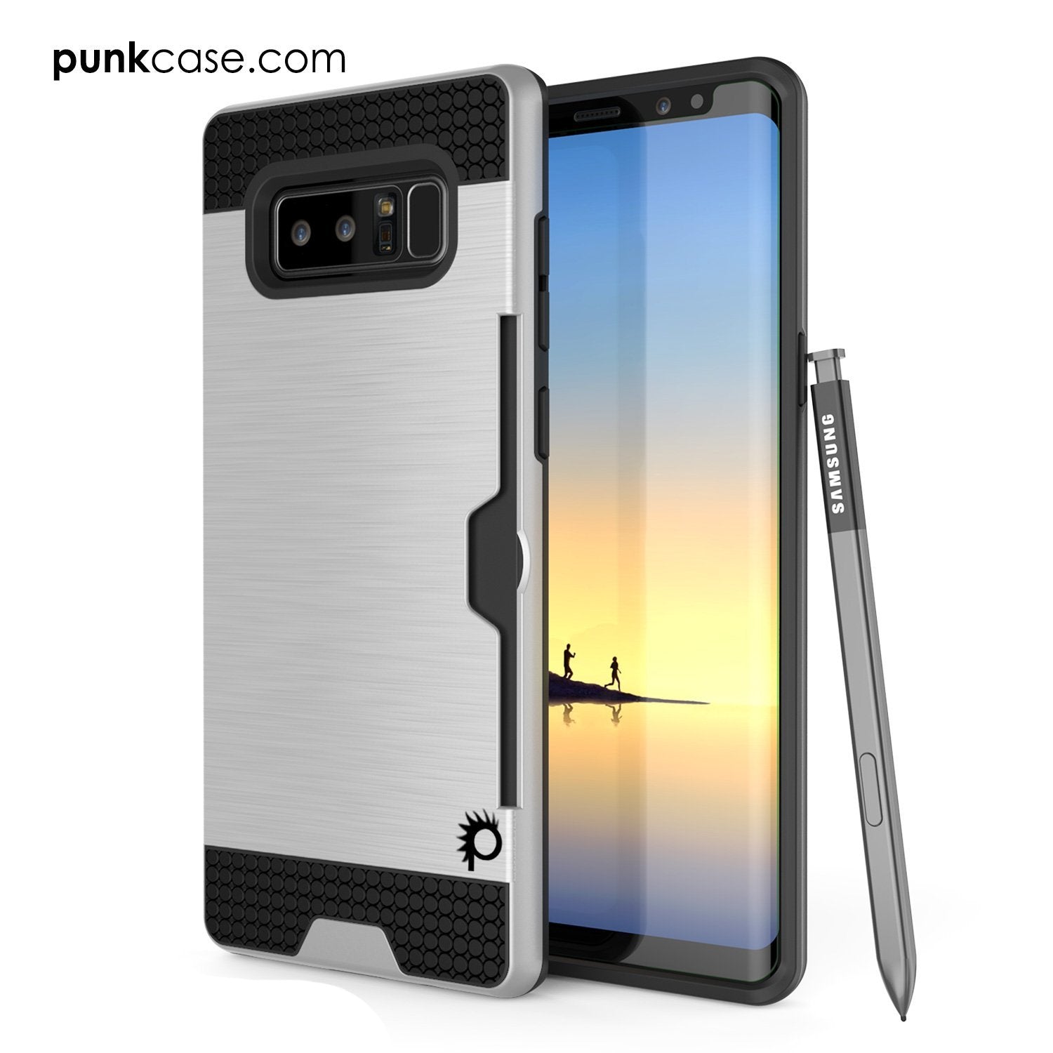 Capa Galaxy Note 8, PUNKcase [Série SLOT] Ajuste Slim Samsung Note 8 [Prata]