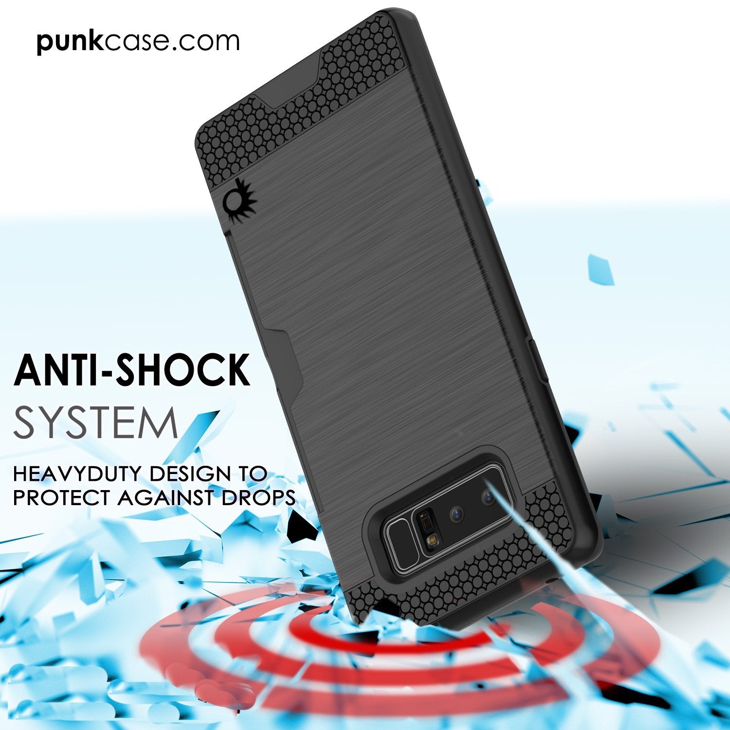Galaxy Note 8 Case, PUNKcase [SLOT Series] Slim Fit  Samsung Note 8 [Black] (Color in image: Navy)