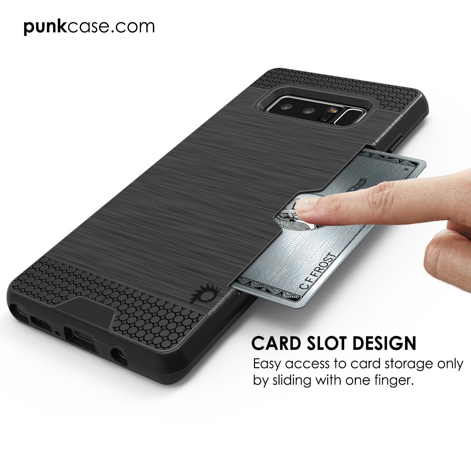 Galaxy Note 8 Case, PUNKcase [SLOT Series] Slim Fit  Samsung Note 8 [Black] (Color in image: Silver)