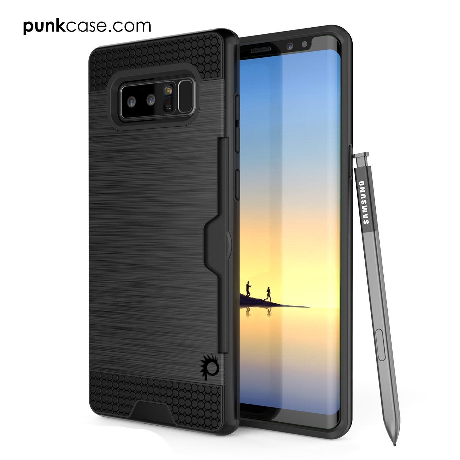 Capa Galaxy Note 8, PUNKcase [Série SLOT] Modelo Slim Samsung Note 8 [Preto]