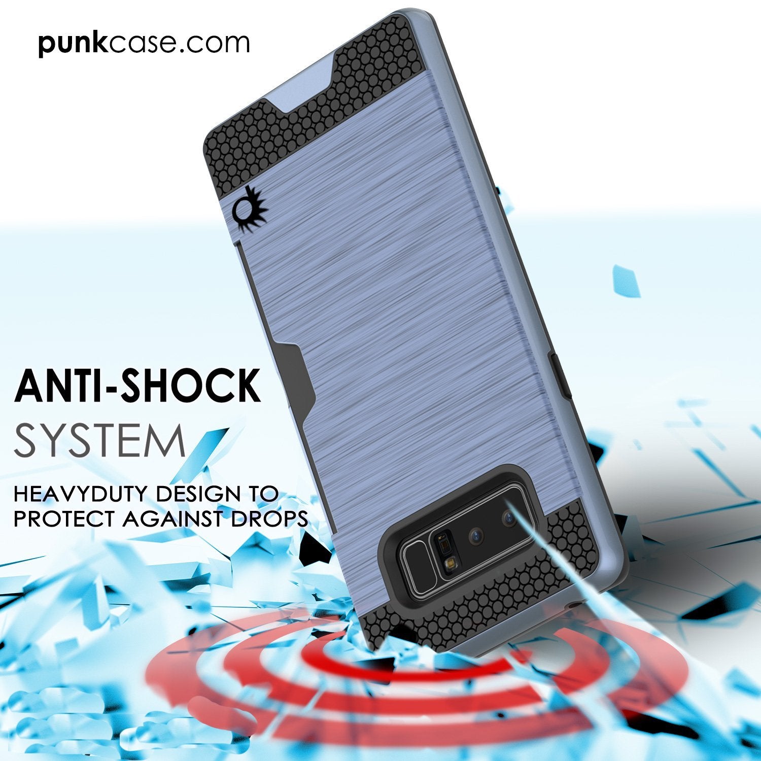 Galaxy Note 8 Case, PUNKcase [SLOT Series] Slim Fit  Samsung Note 8 [Navy] (Color in image: Grey)