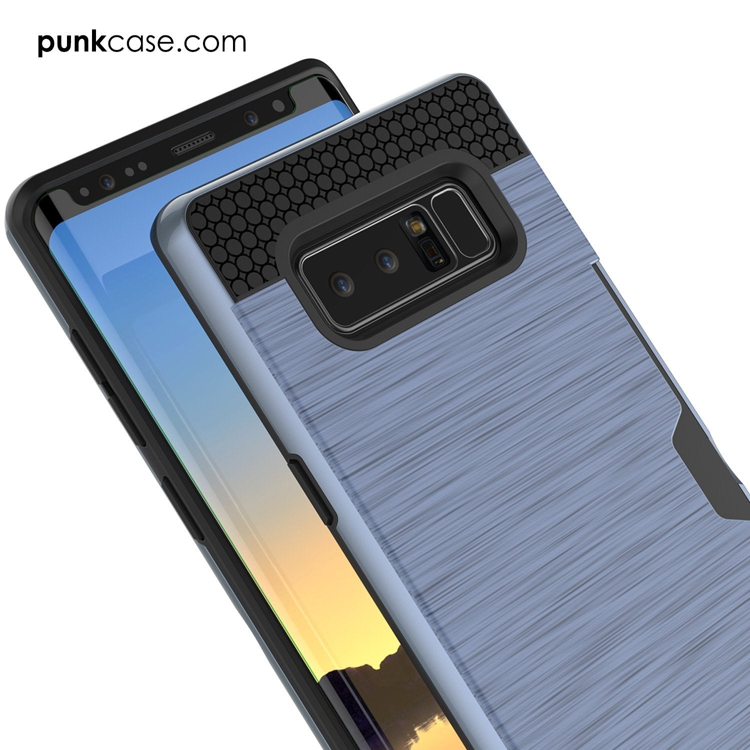 Galaxy Note 8 Case, PUNKcase [SLOT Series] Slim Fit  Samsung Note 8 [Navy] (Color in image: Gold)