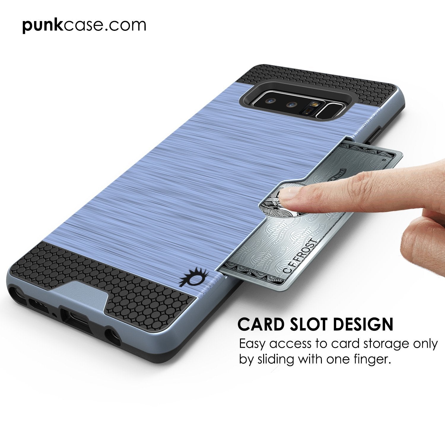 Galaxy Note 8 Case, PUNKcase [SLOT Series] Slim Fit  Samsung Note 8 [Navy] (Color in image: White)