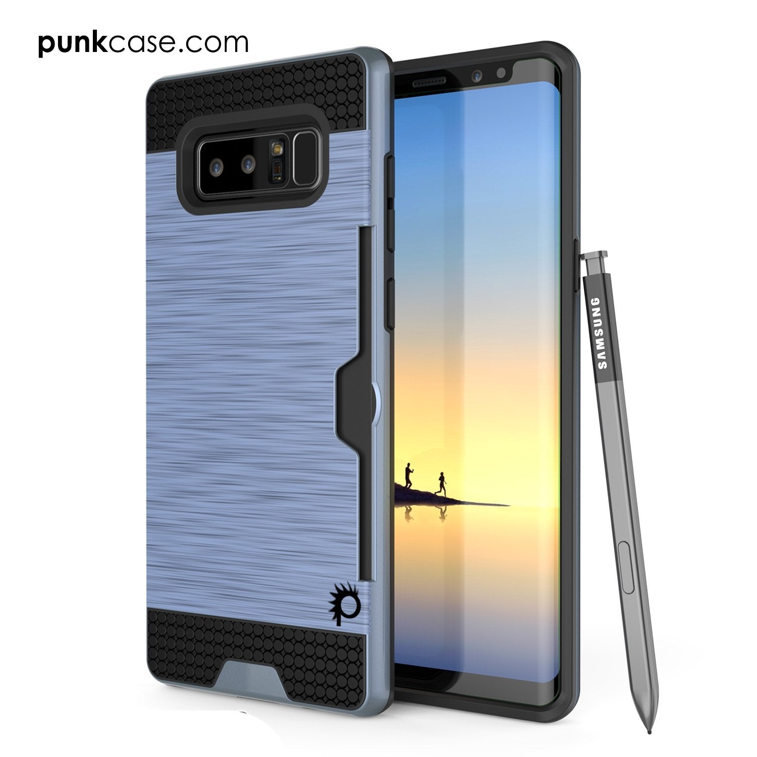 Capa Galaxy Note 8, PUNKcase [Série SLOT] Ajuste Fino Samsung Note 8 [Azul Marinho]