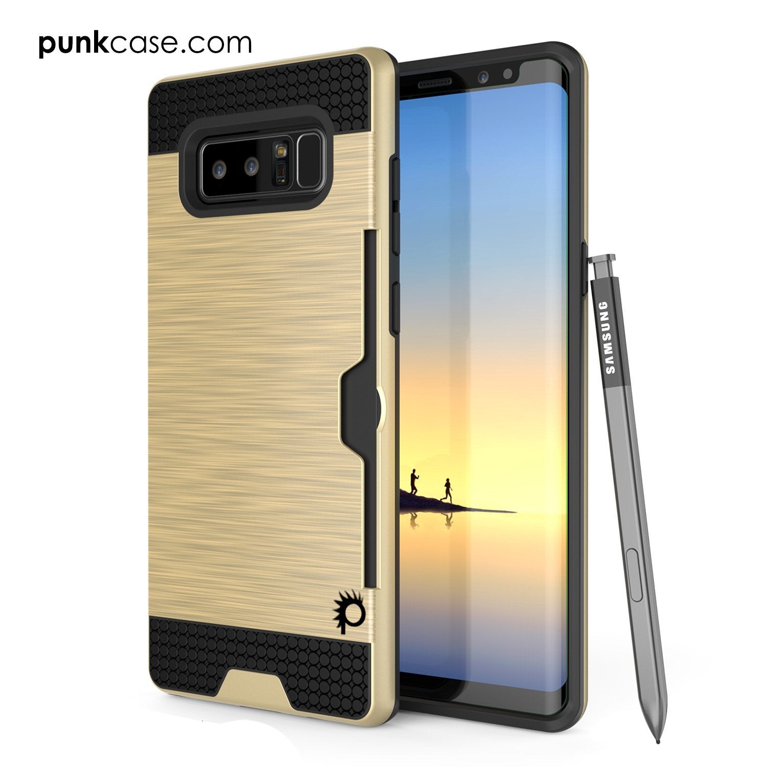 Capa Galaxy Note 8, PUNKcase [Série SLOT] Ajuste Slim Samsung Note 8 [Dourado]