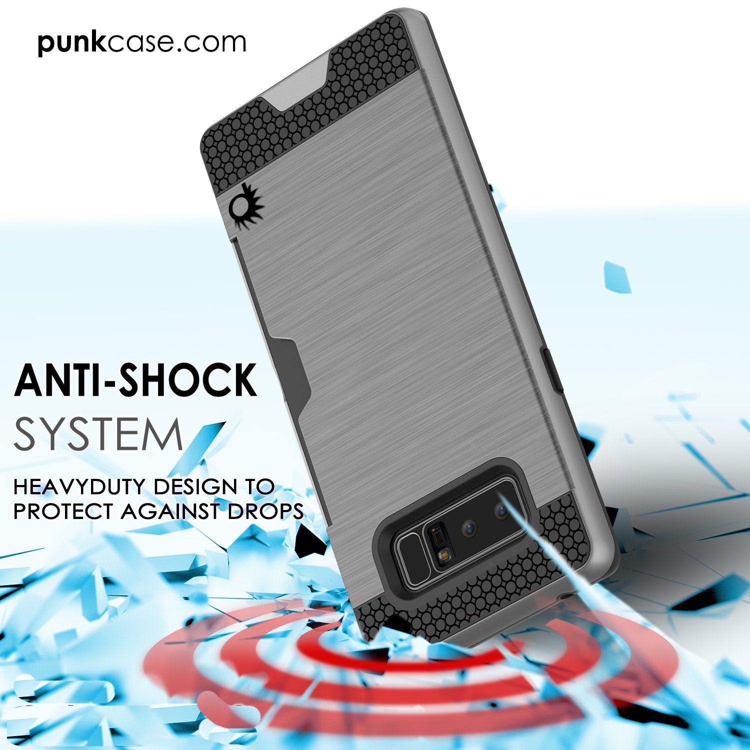 Galaxy Note 8 Case, PUNKcase [SLOT Series] Slim Fit  Samsung Note 8  [Grey] (Color in image: Gold)