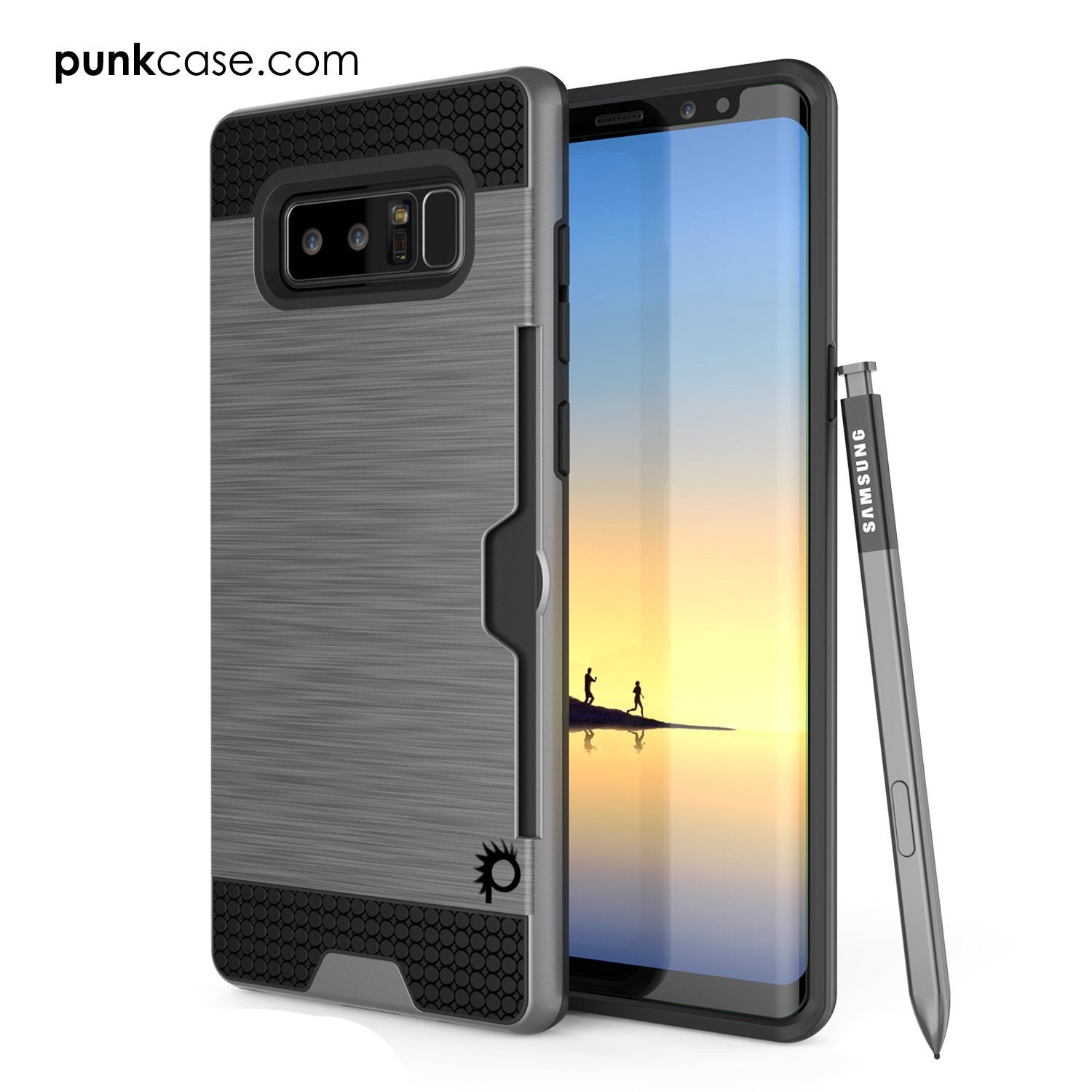 Capa Galaxy Note 8, PUNKcase Série [SLOT] Ajuste Slim Samsung Note 8 [Cinza]