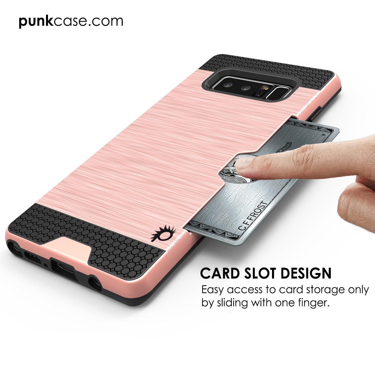 Galaxy Note 8 Case, PUNKcase [SLOT Series] Slim Fit  Samsung Note 8 [Rose] (Color in image: White)